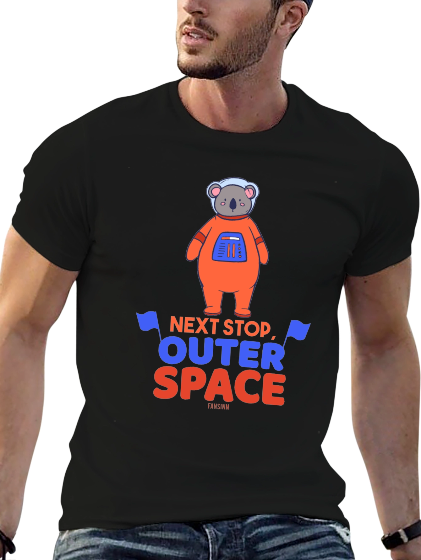 Koala Astronaut Graphic Tee - Outer Space Adventure Shirt