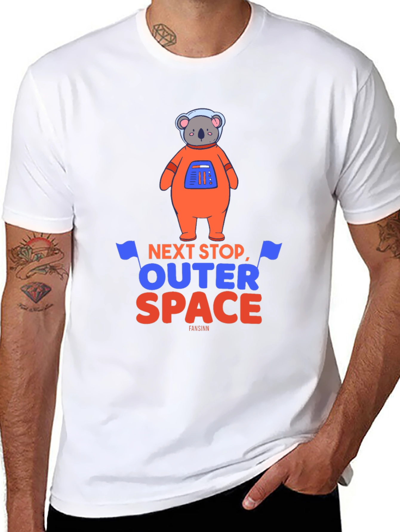 Koala Astronaut Graphic Tee - Outer Space Adventure Shirt