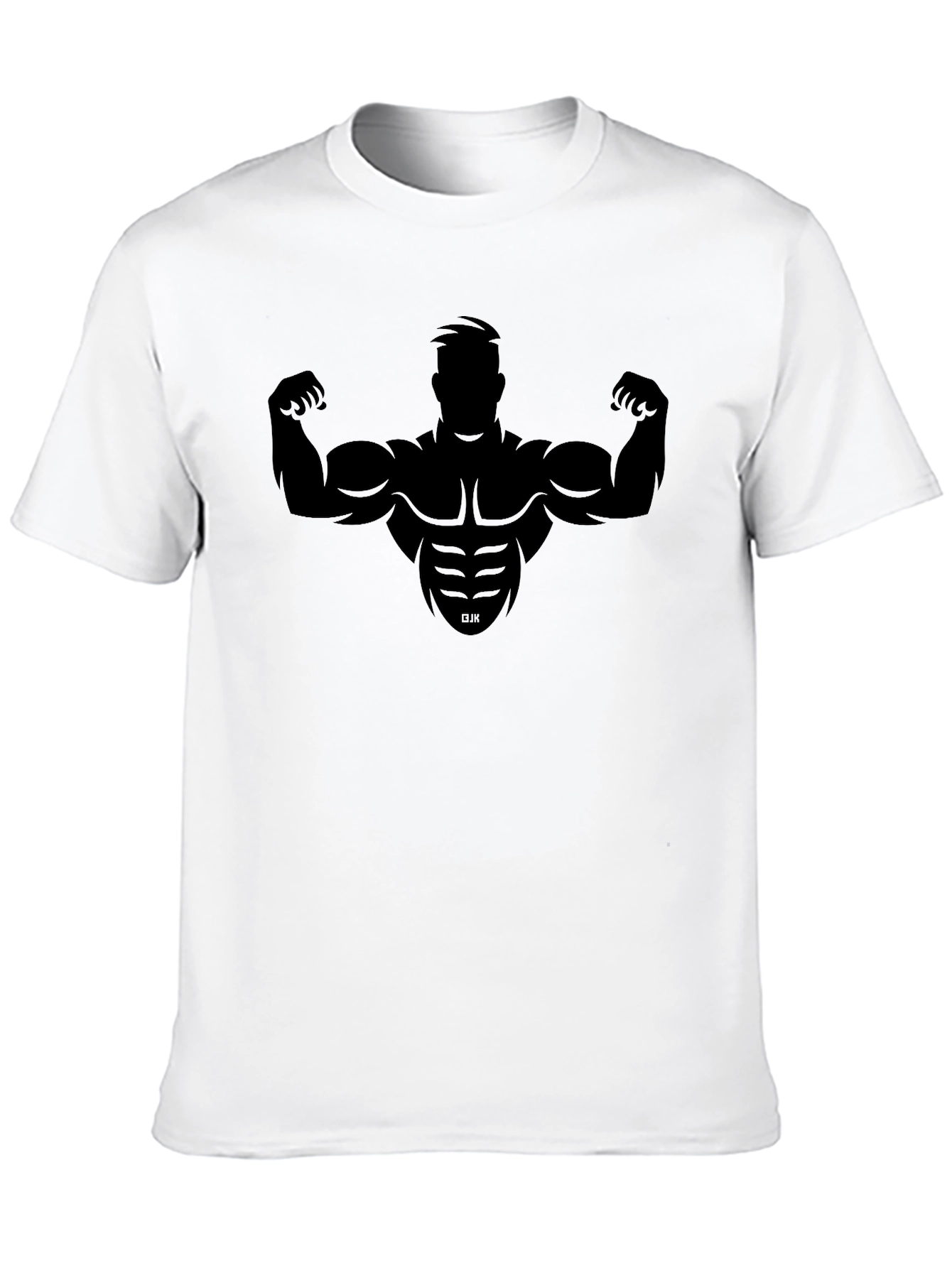 Bodybuilder Silhouette Black Graphic Tee - Fitness Apparel