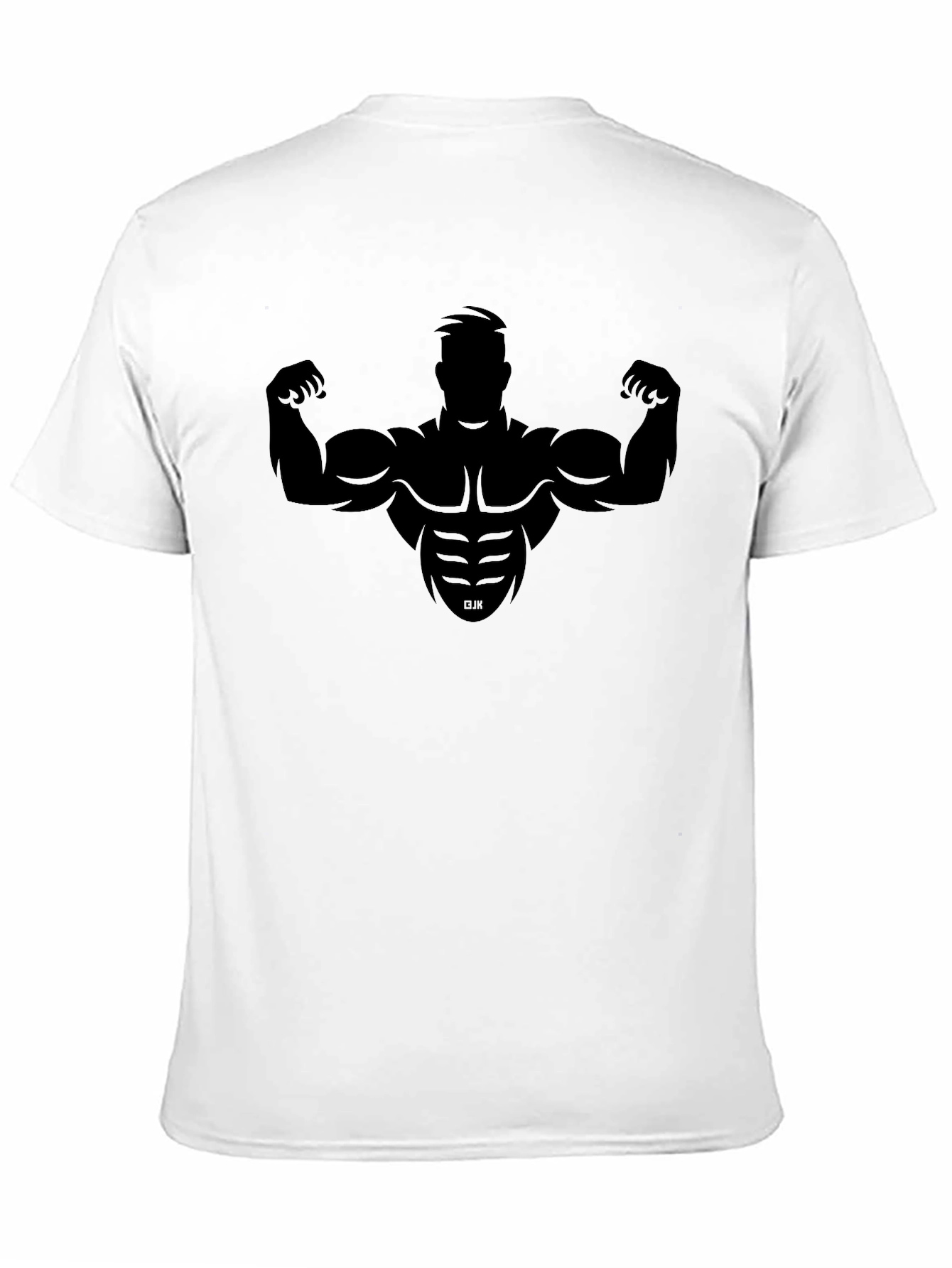 Bodybuilder Silhouette Black Graphic Tee - Fitness Apparel