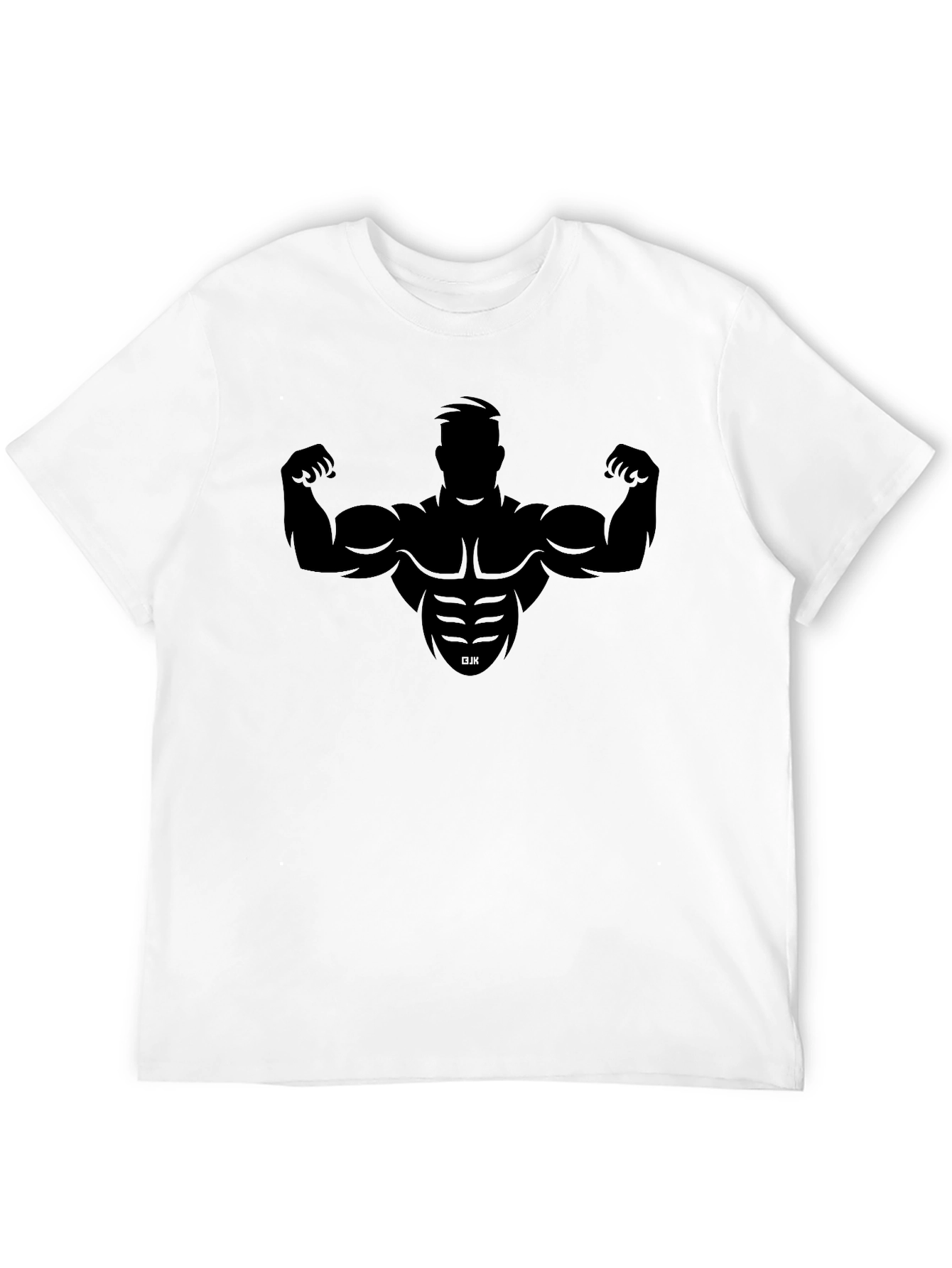 Bodybuilder Silhouette Black Graphic Tee - Fitness Apparel