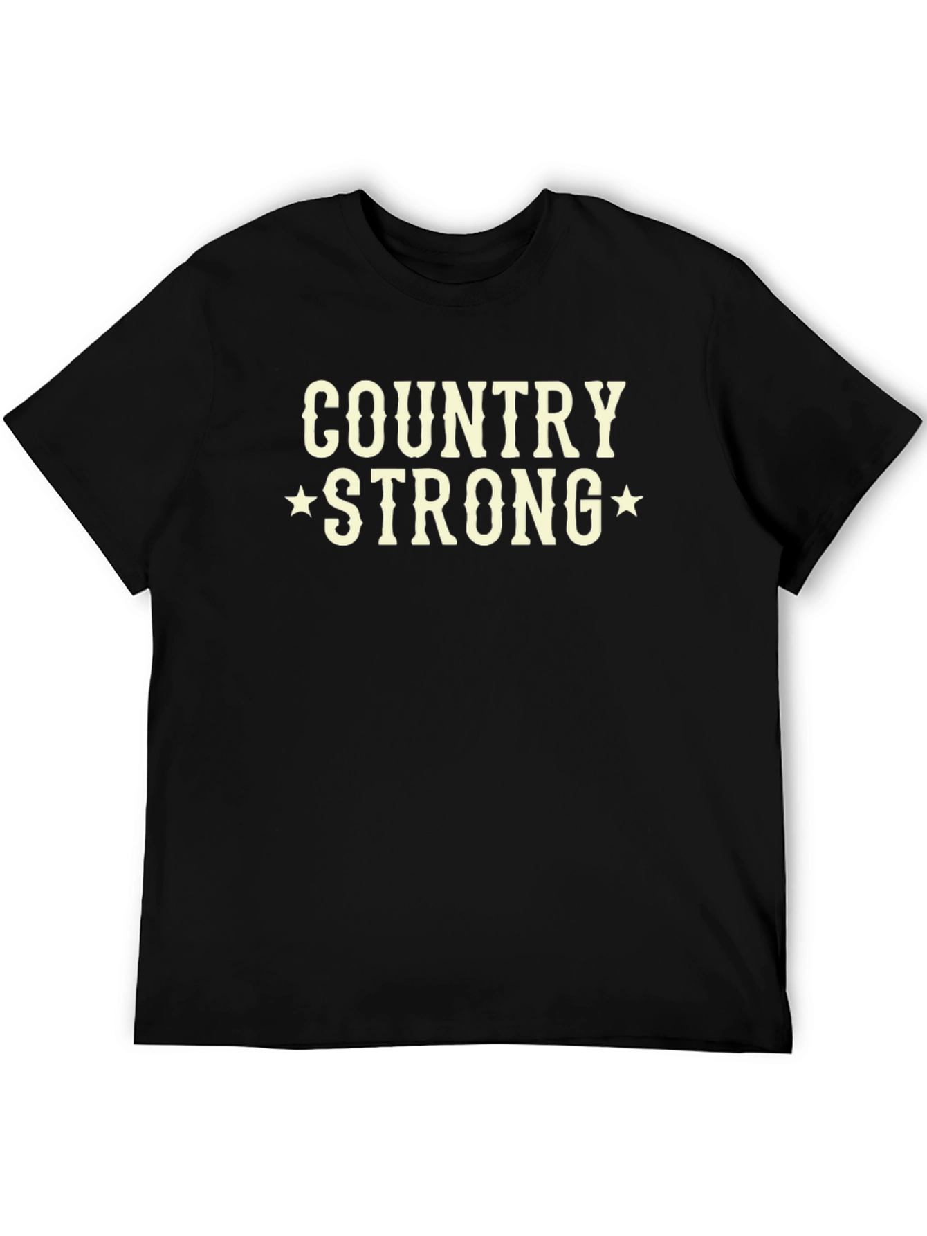 Country Strong Graphic Tee - Black Cotton T-Shirt