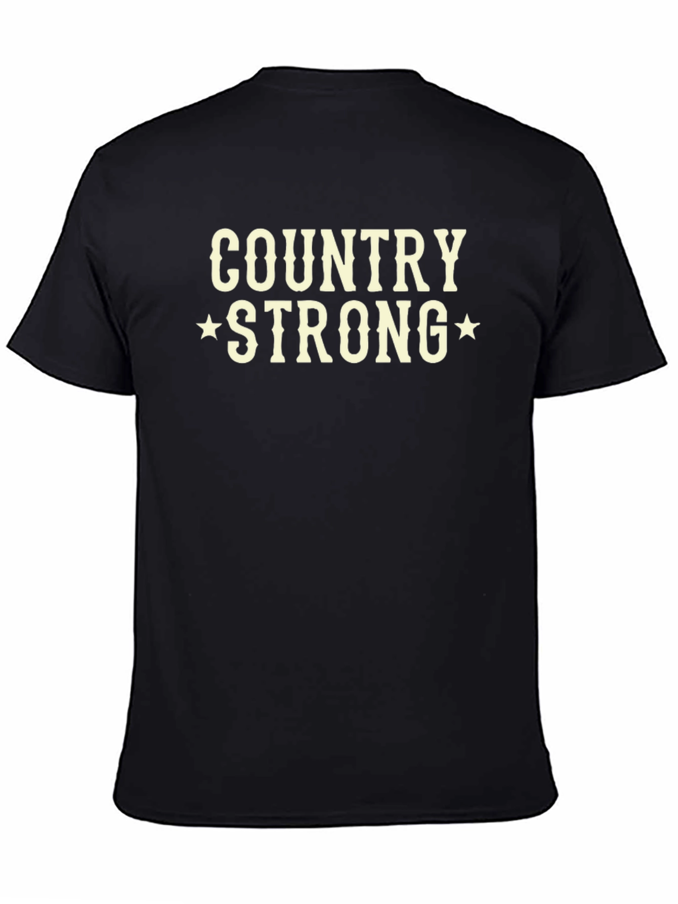 Country Strong Graphic Tee - Black Cotton T-Shirt