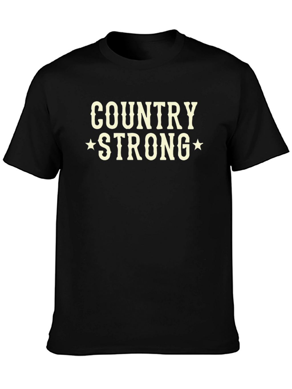 Country Strong Graphic Tee - Black Cotton T-Shirt