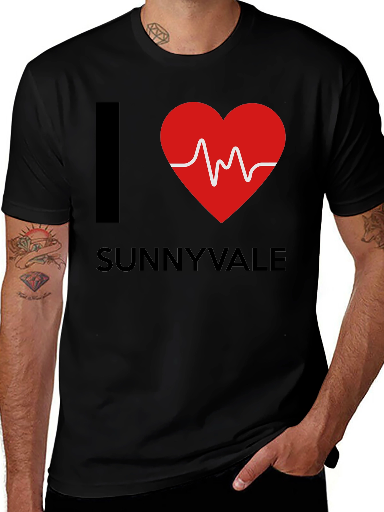 I Heart Sunnyvale Graphic T-Shirt - Trendy Casual Tee