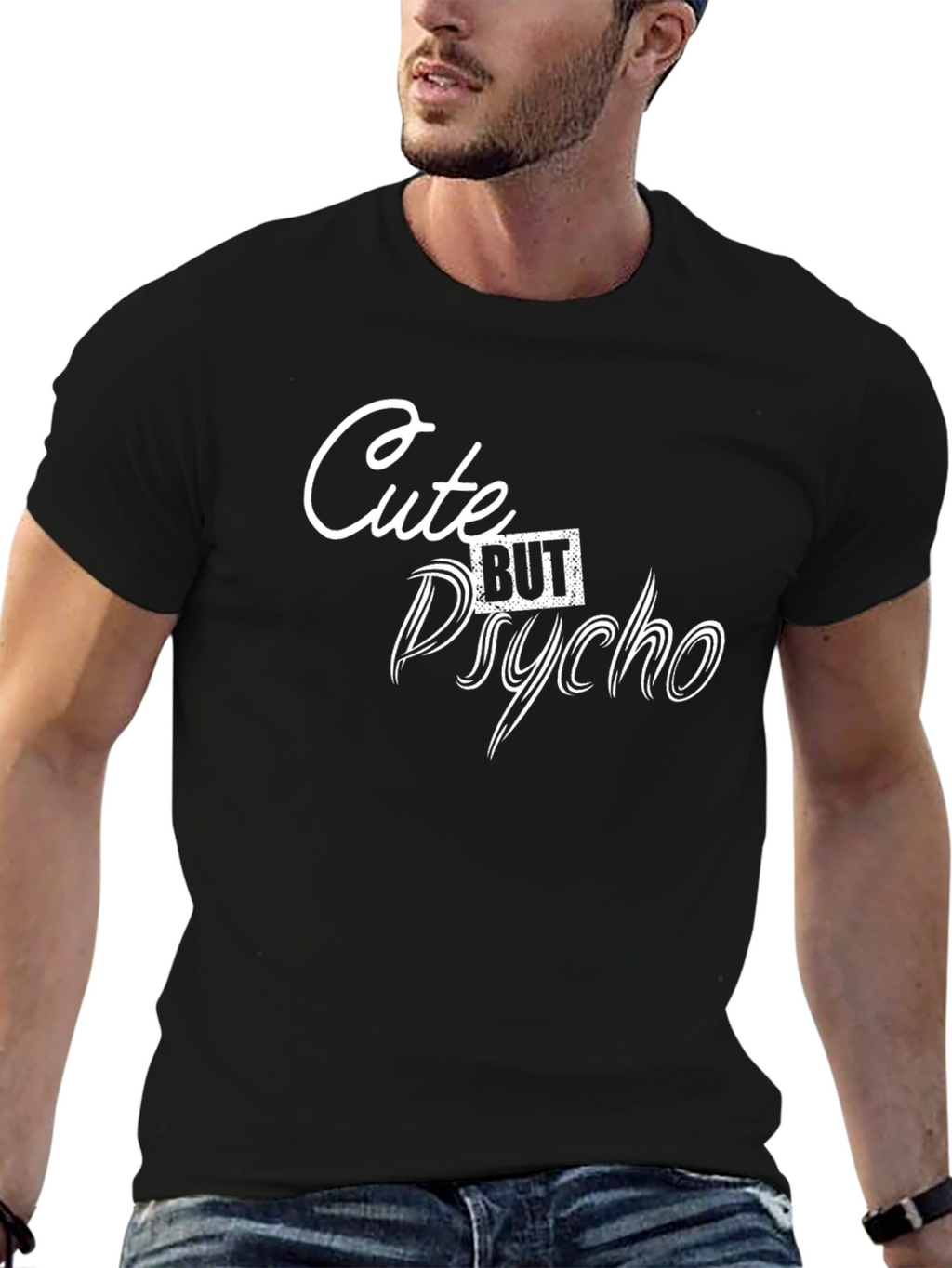 Cute But Psycho Graphic Tee - Black Unisex T-Shirt