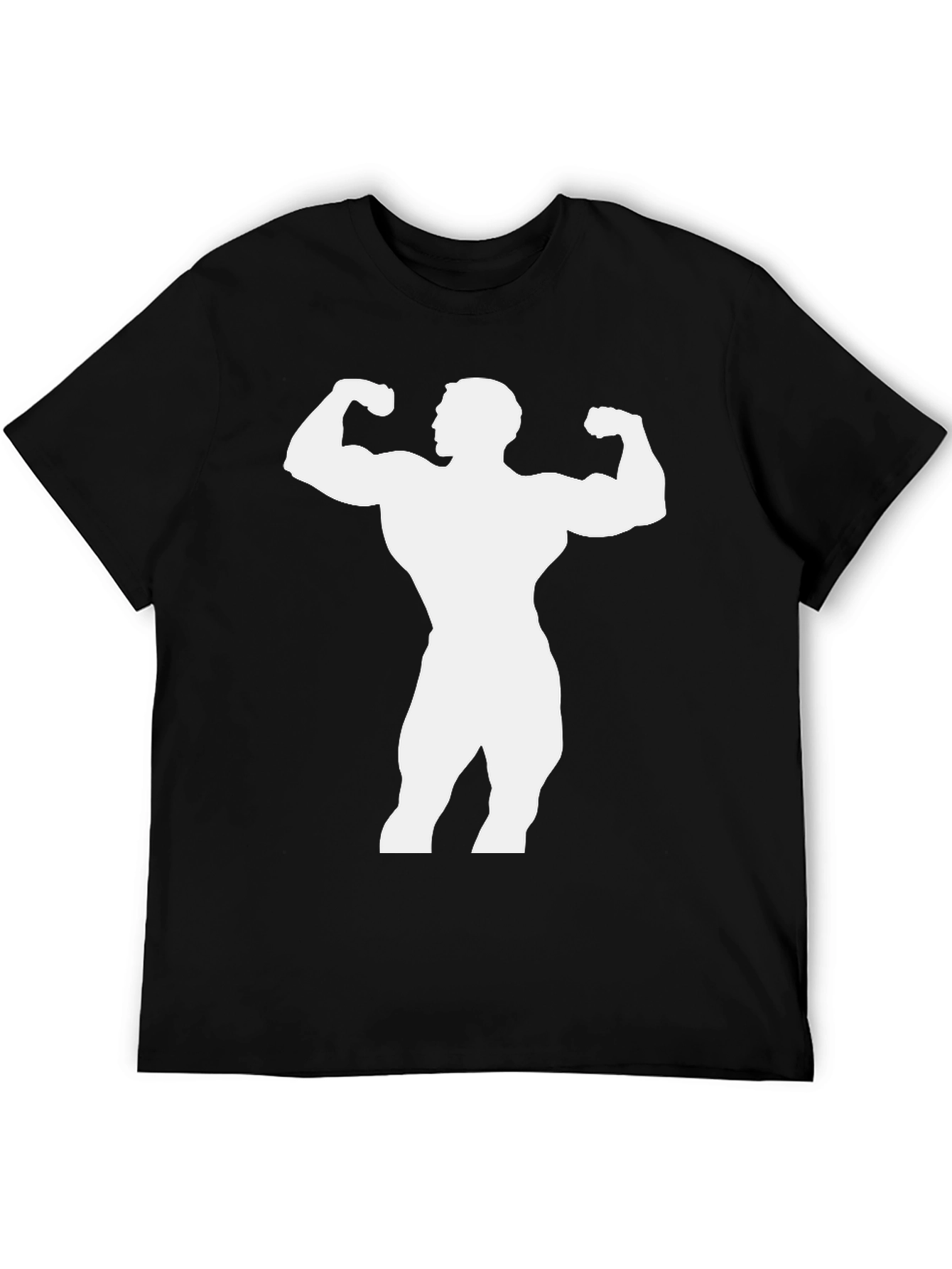 Bodybuilder Graphic Tee - Black Cotton Shirt