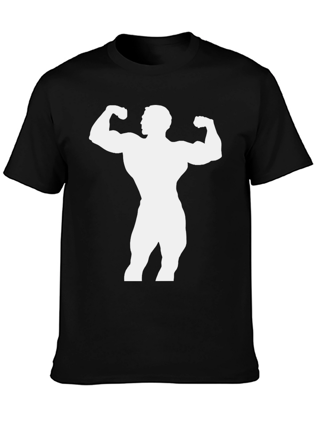 Bodybuilder Graphic Tee - Black Cotton Shirt