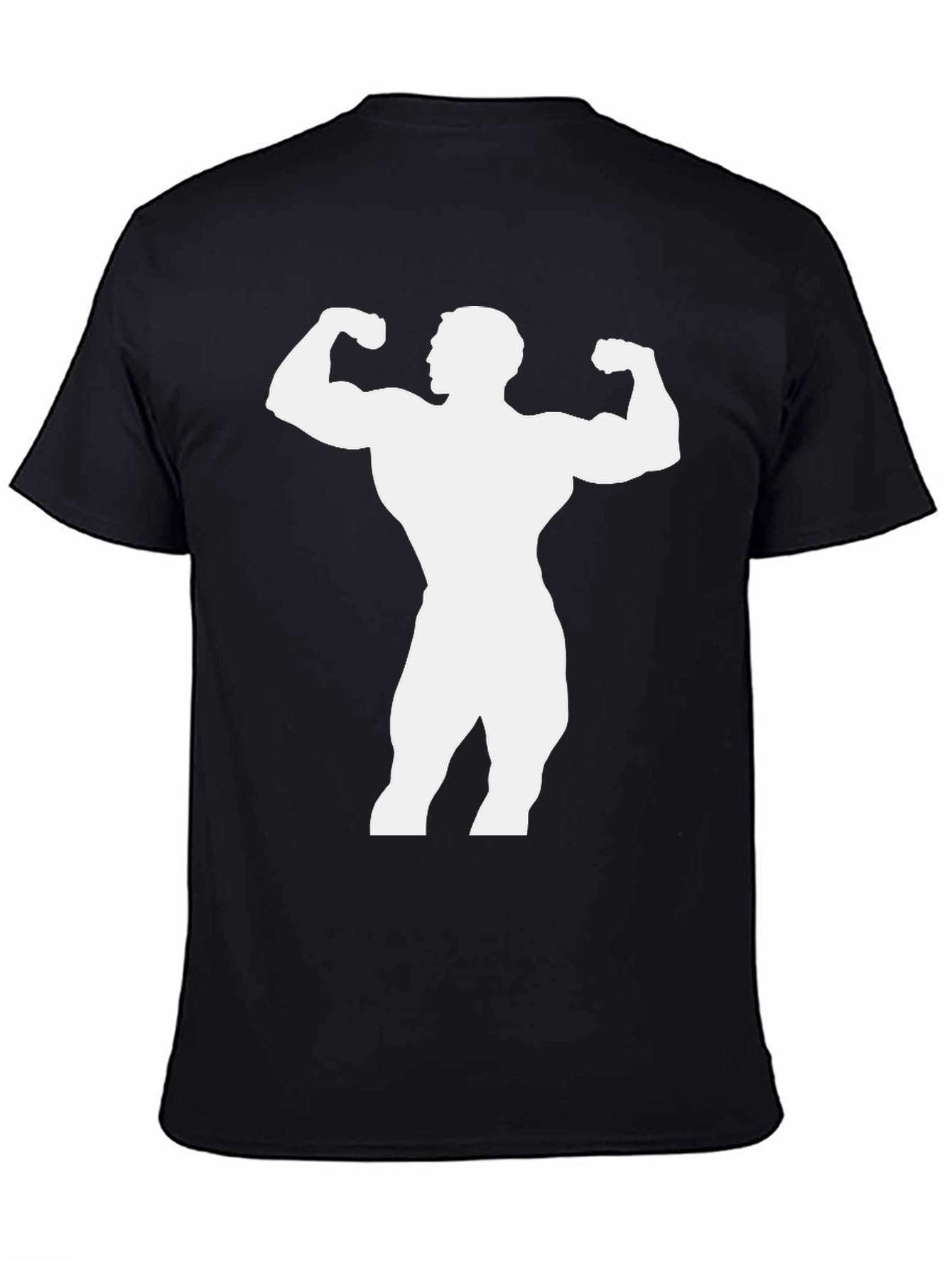 Bodybuilder Graphic Tee - Black Cotton Shirt