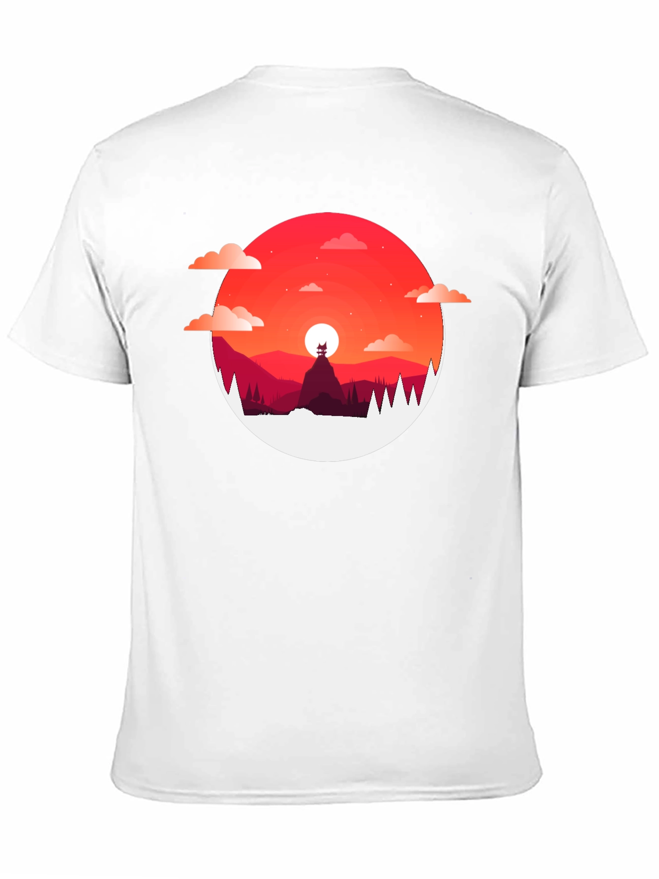 Sunset Mountain Graphic Tee - Stylish Mens T-Shirt