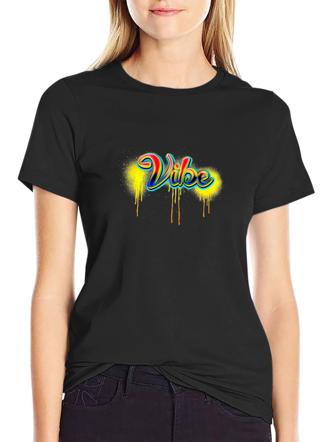 Vibe Graphic Tee - Mens Short Sleeve Black T-Shirt