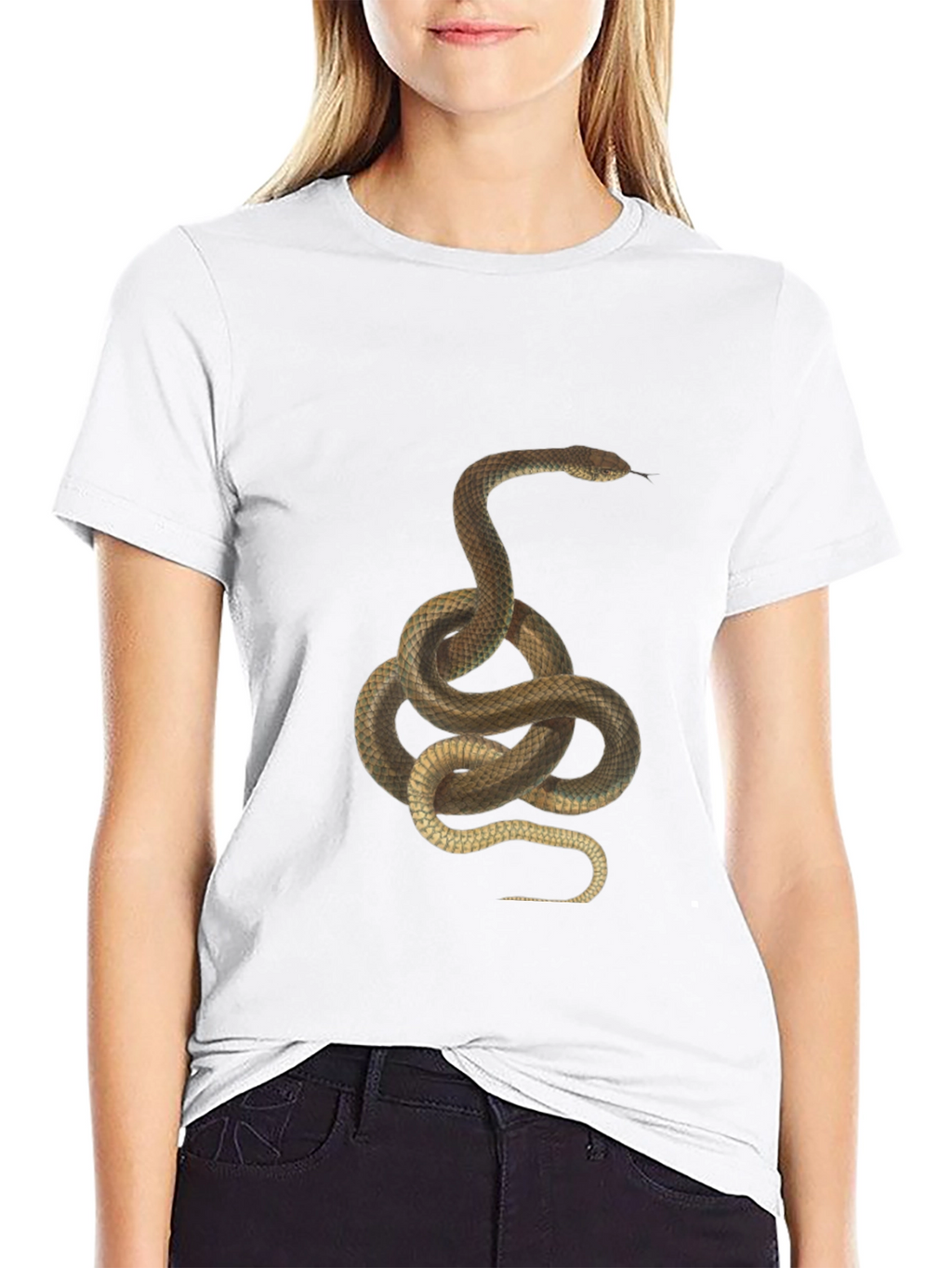 Snake Graphic Print T-Shirt - Classic Black Tee