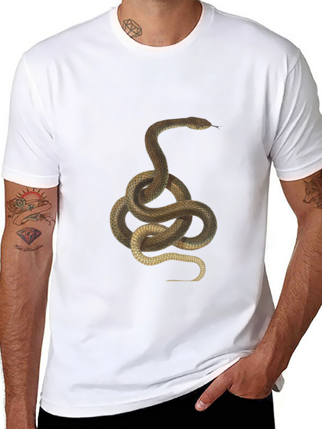 Snake Graphic Print T-Shirt - Classic Black Tee