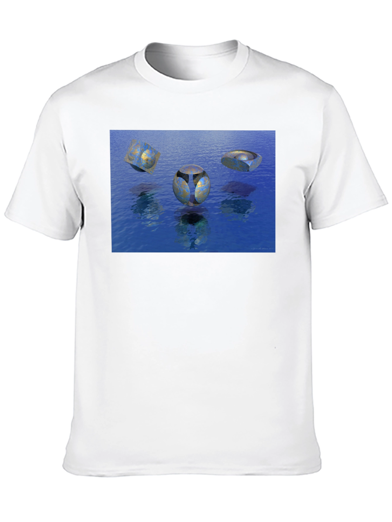 Abstract Water Design Black T-Shirt
