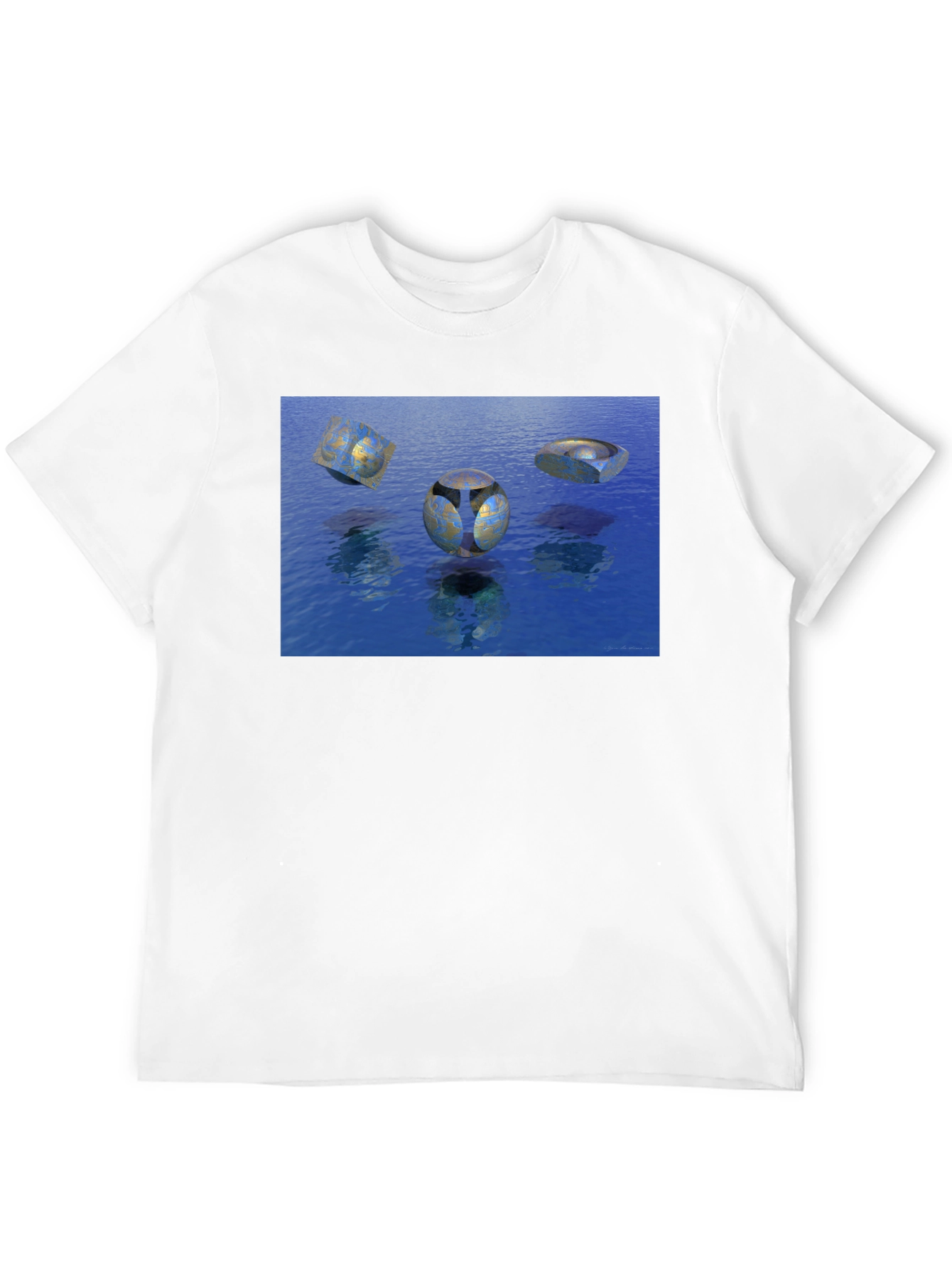 Abstract Water Design Black T-Shirt