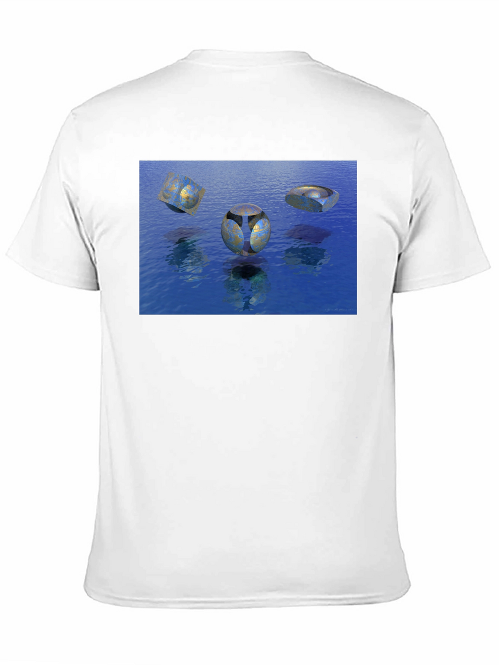 Abstract Water Design Black T-Shirt