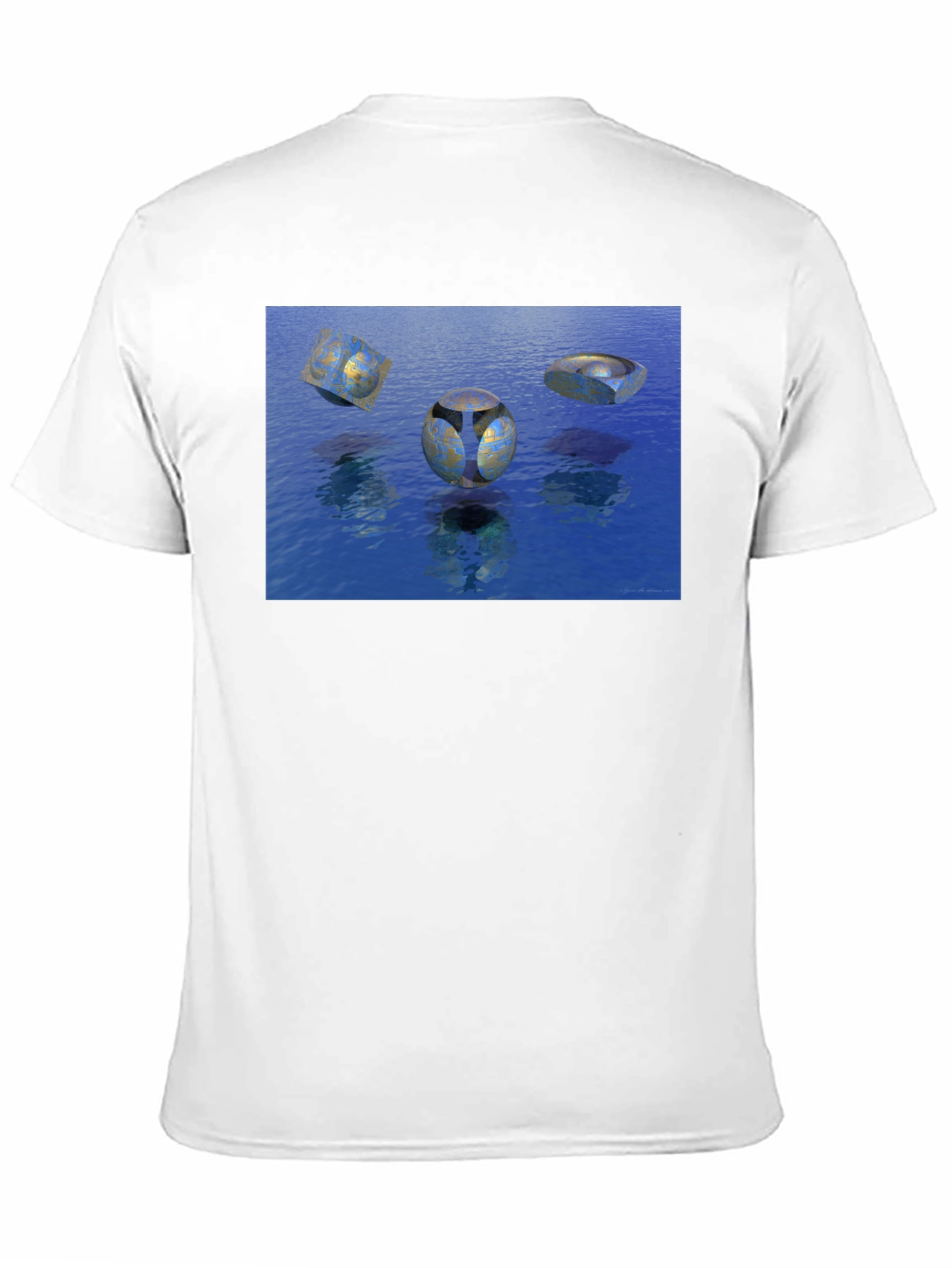 Abstract Water Design Black T-Shirt