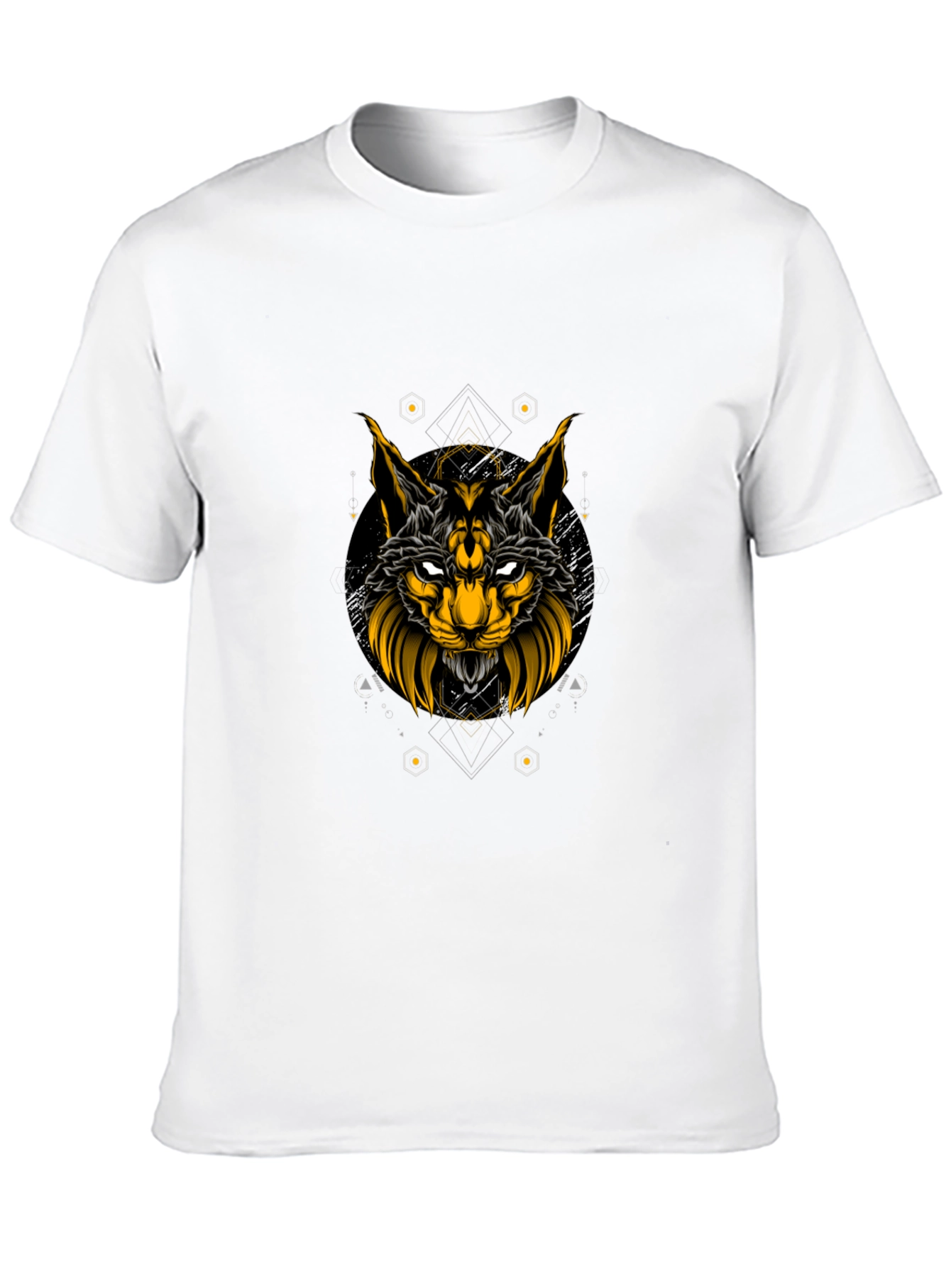 Black T-Shirt with Lynx Graphic