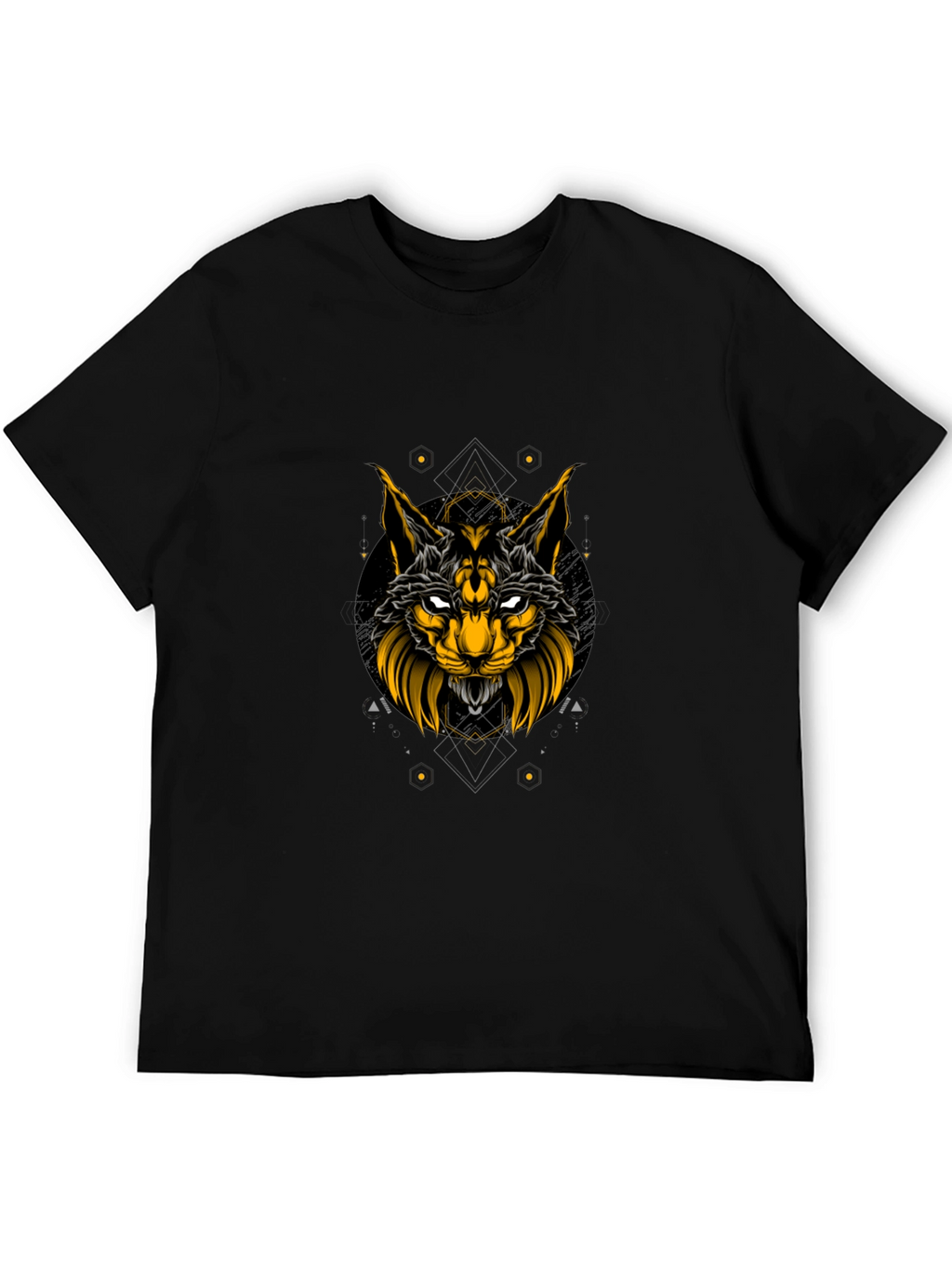Black T-Shirt with Lynx Graphic