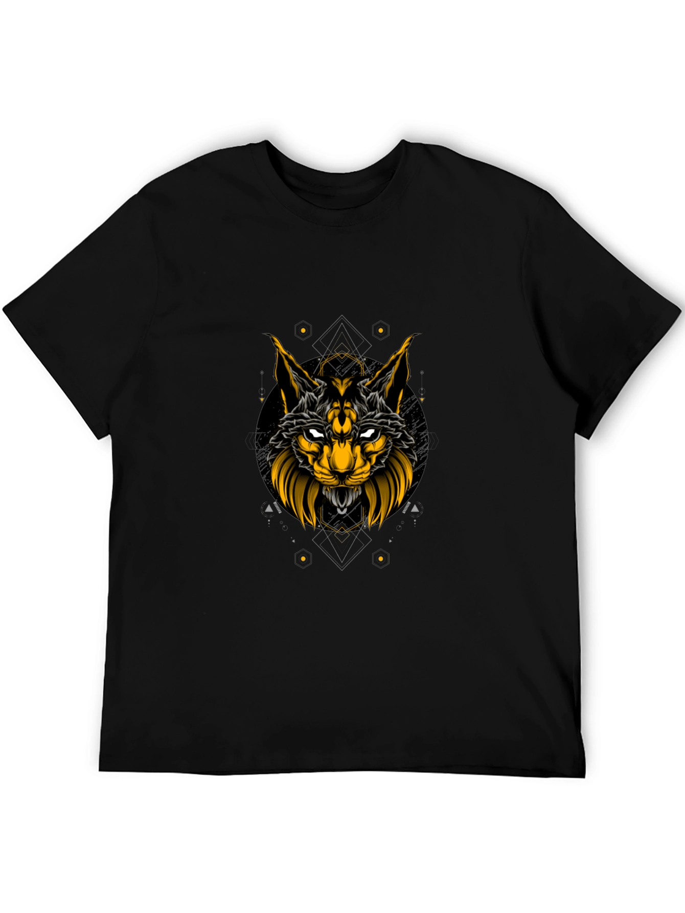 Black T-Shirt with Lynx Graphic