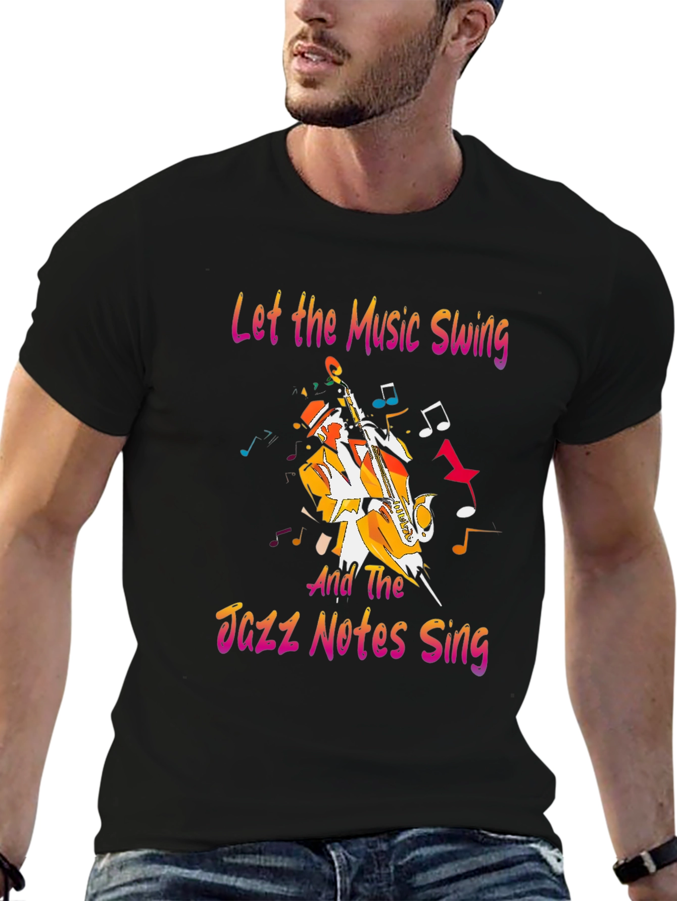 Jazz Music T-Shirt - Let the Music Swing Graphic Tee