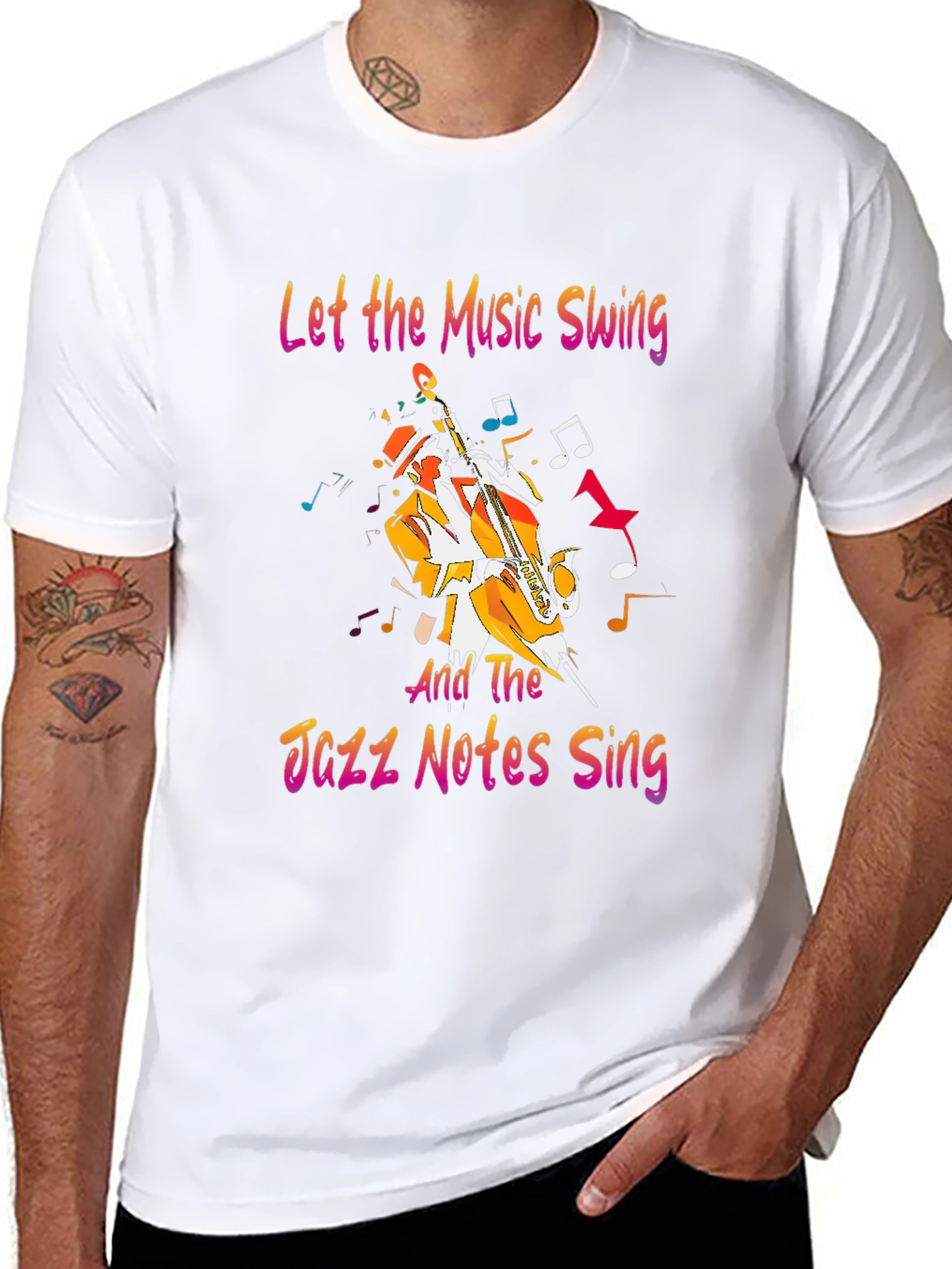 Jazz Music T-Shirt - Let the Music Swing Graphic Tee