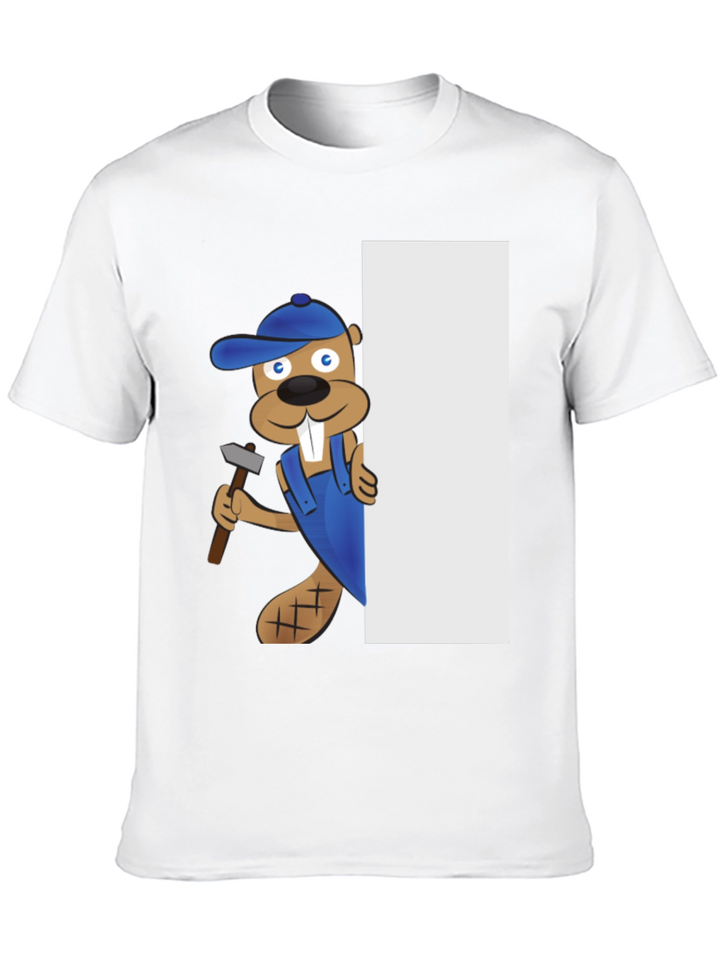 Cartoon Beaver with Hammer Graphic Tee