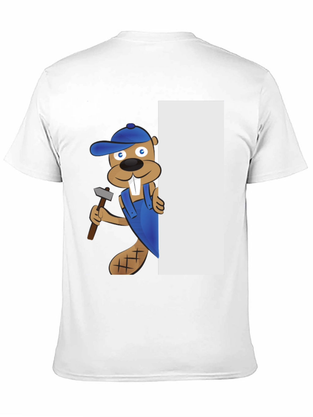 Cartoon Beaver with Hammer Graphic Tee