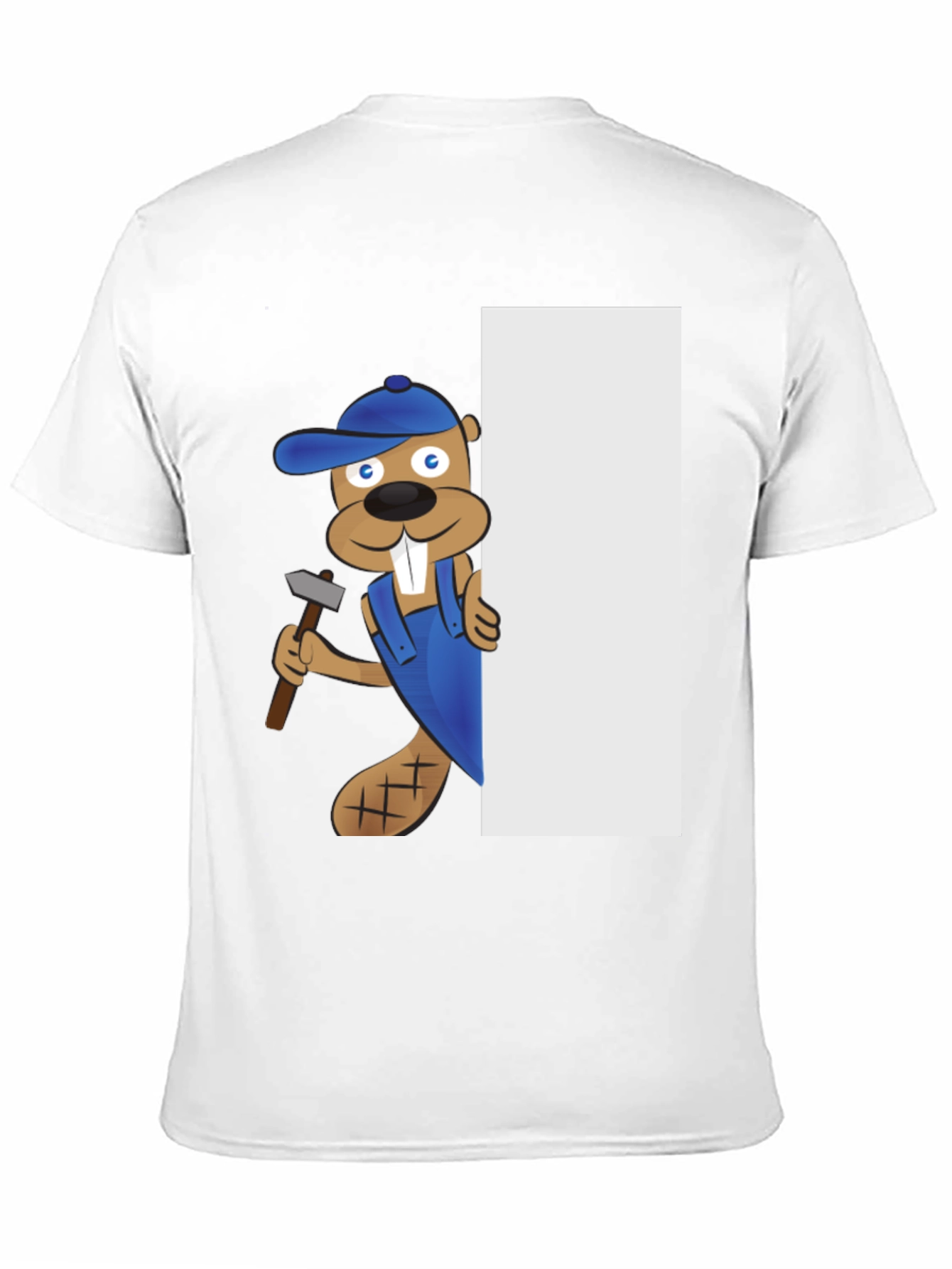 Cartoon Beaver with Hammer Graphic Tee