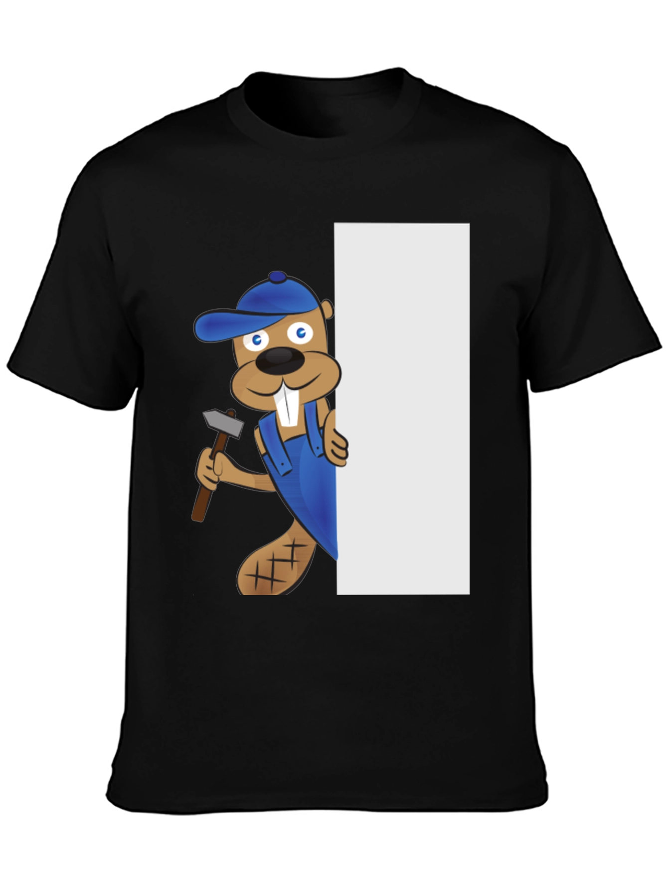 Cartoon Beaver with Hammer Graphic Tee