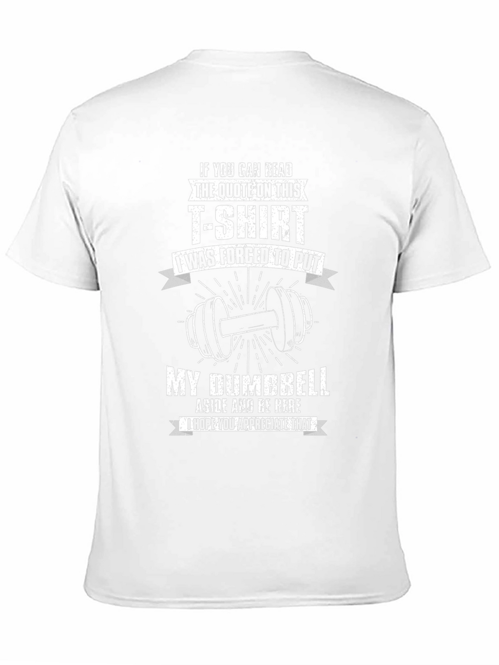 Funny Gym T-Shirt: Dumbbell Aside Black Tee