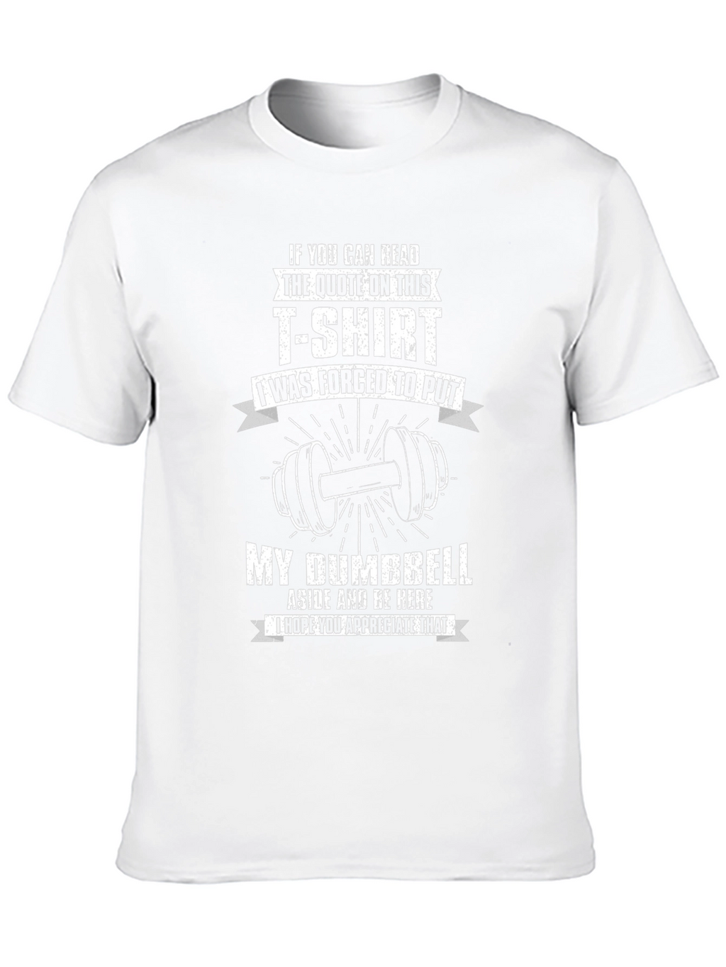 Funny Gym T-Shirt: Dumbbell Aside Black Tee