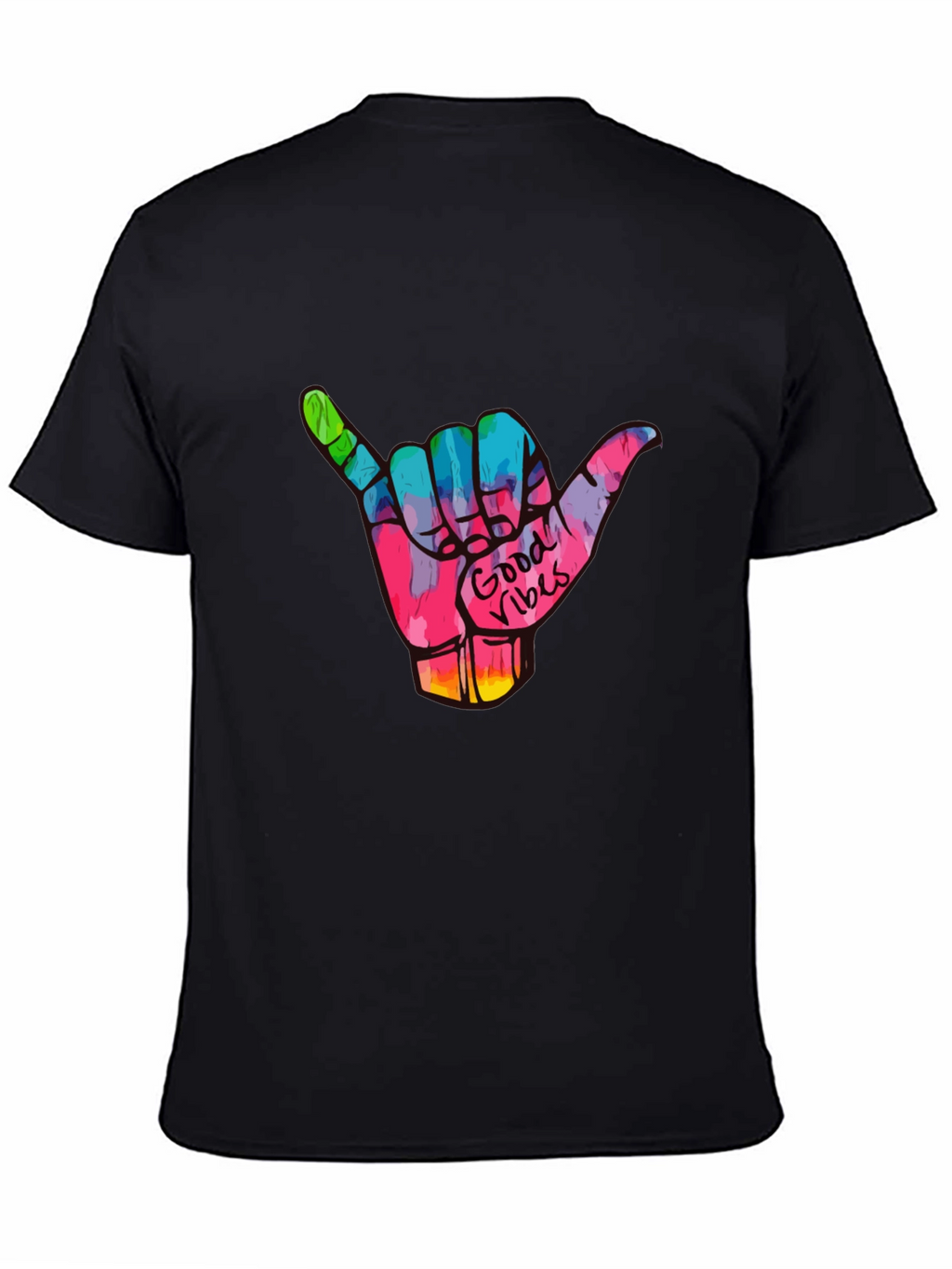 Good Vibes Shaka Hand Graphic Tee - Black