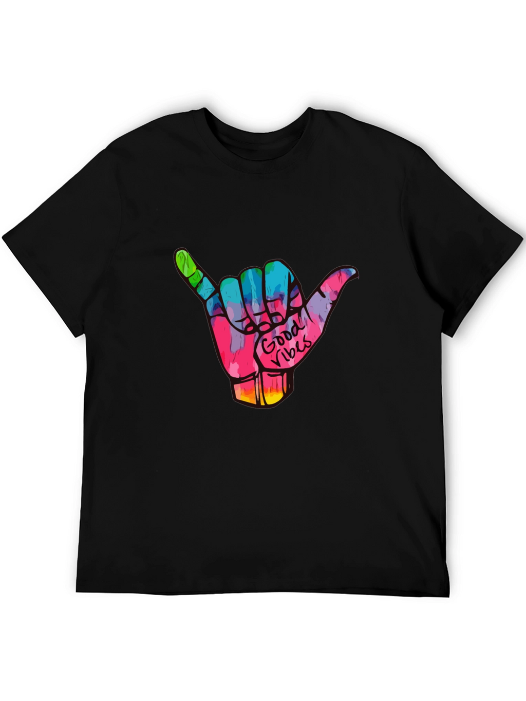 Good Vibes Shaka Hand Graphic Tee - Black