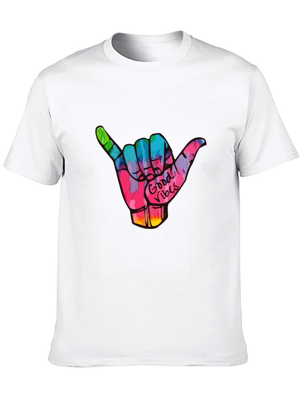 Good Vibes Shaka Hand Graphic Tee - Black
