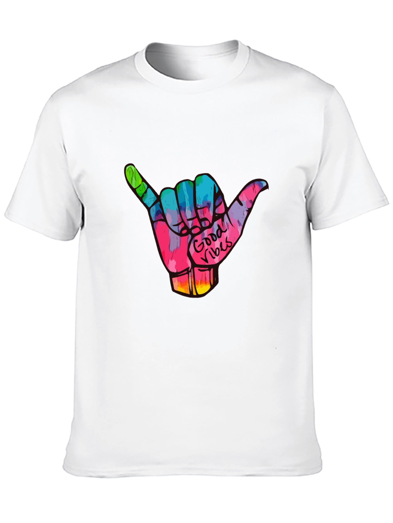 Good Vibes Shaka Hand Graphic Tee - Black