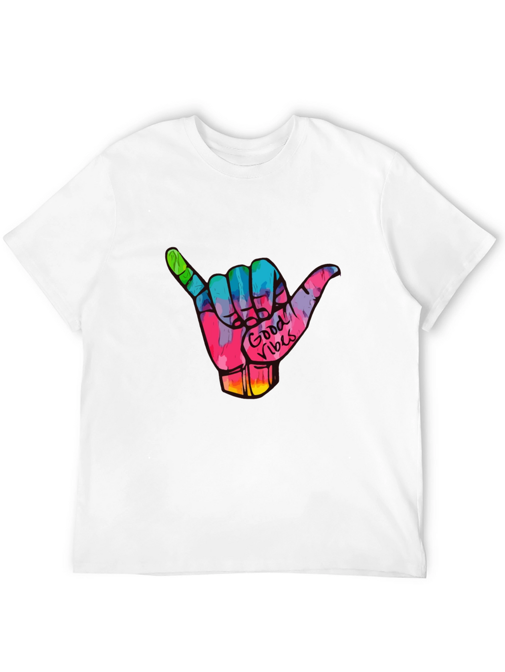 Good Vibes Shaka Hand Graphic Tee - Black