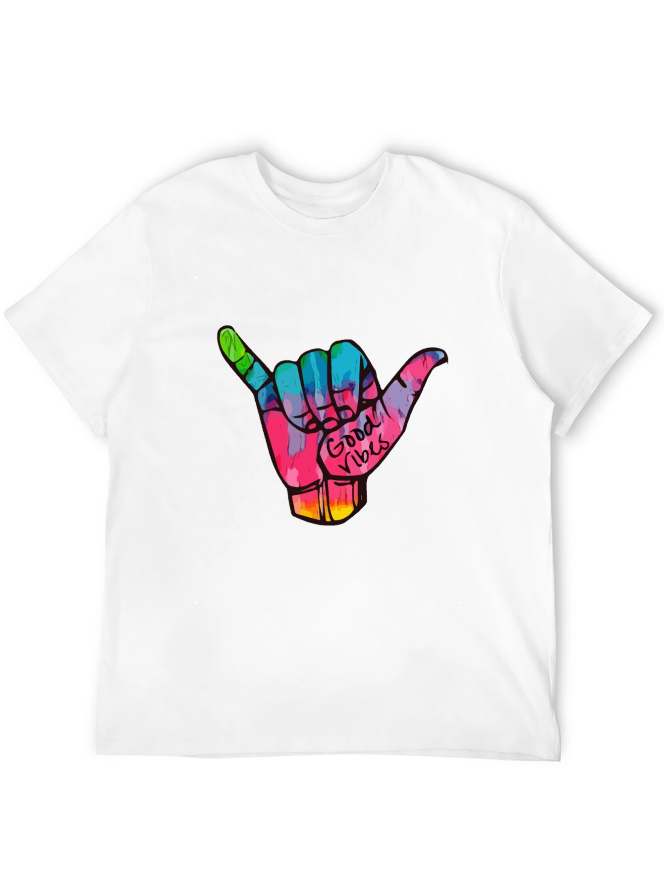 Good Vibes Shaka Hand Graphic Tee - Black
