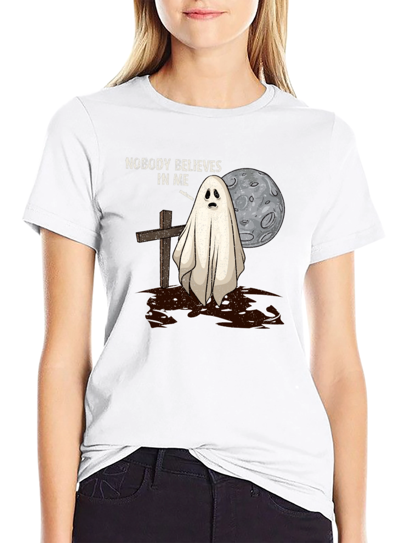 Nobody Believes Ghost T-Shirt - Halloween Spooky Tee