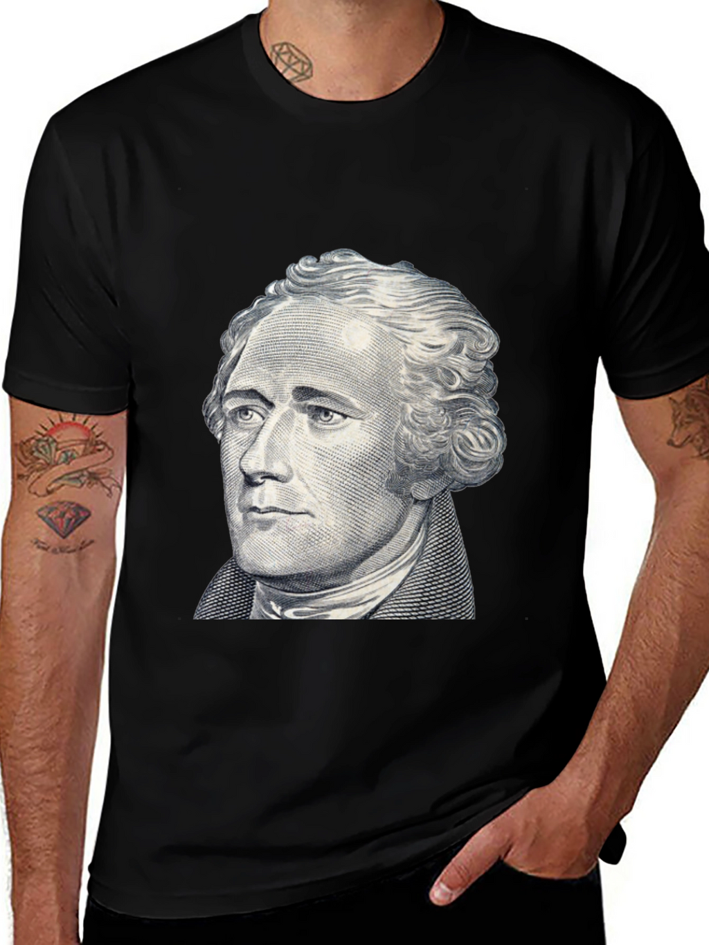 Hamilton Graphic Tee - Black Crew Neck T-Shirt