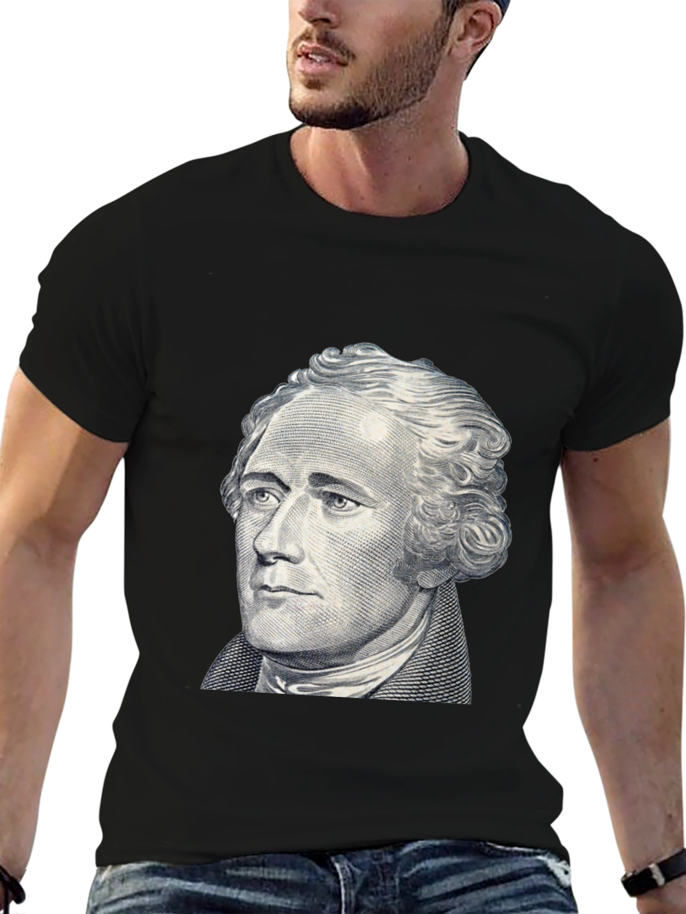 Hamilton Graphic Tee - Black Crew Neck T-Shirt