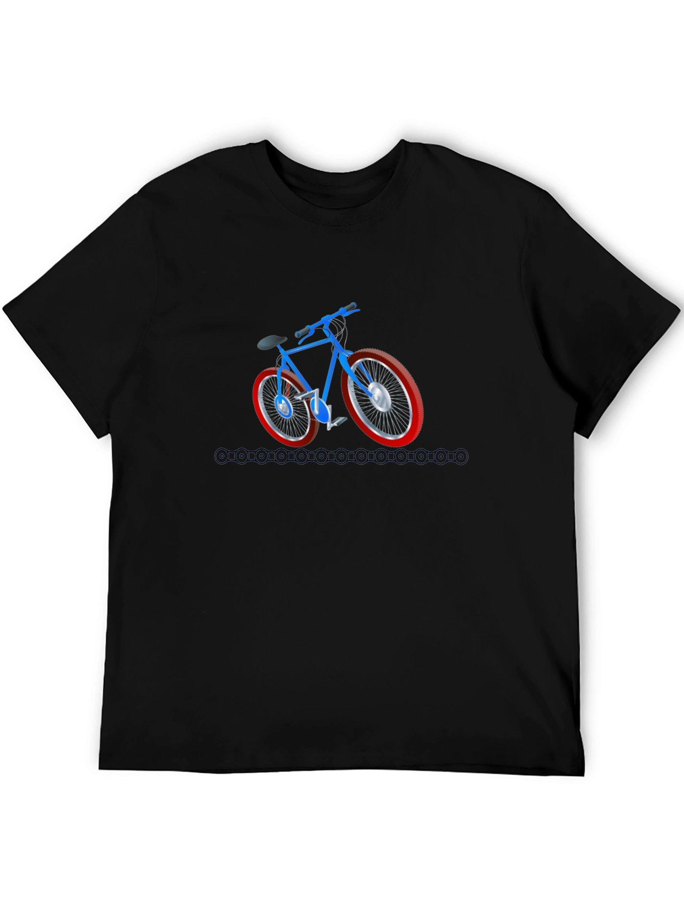 Cool Bicycle Graphic Tee - Black Cotton