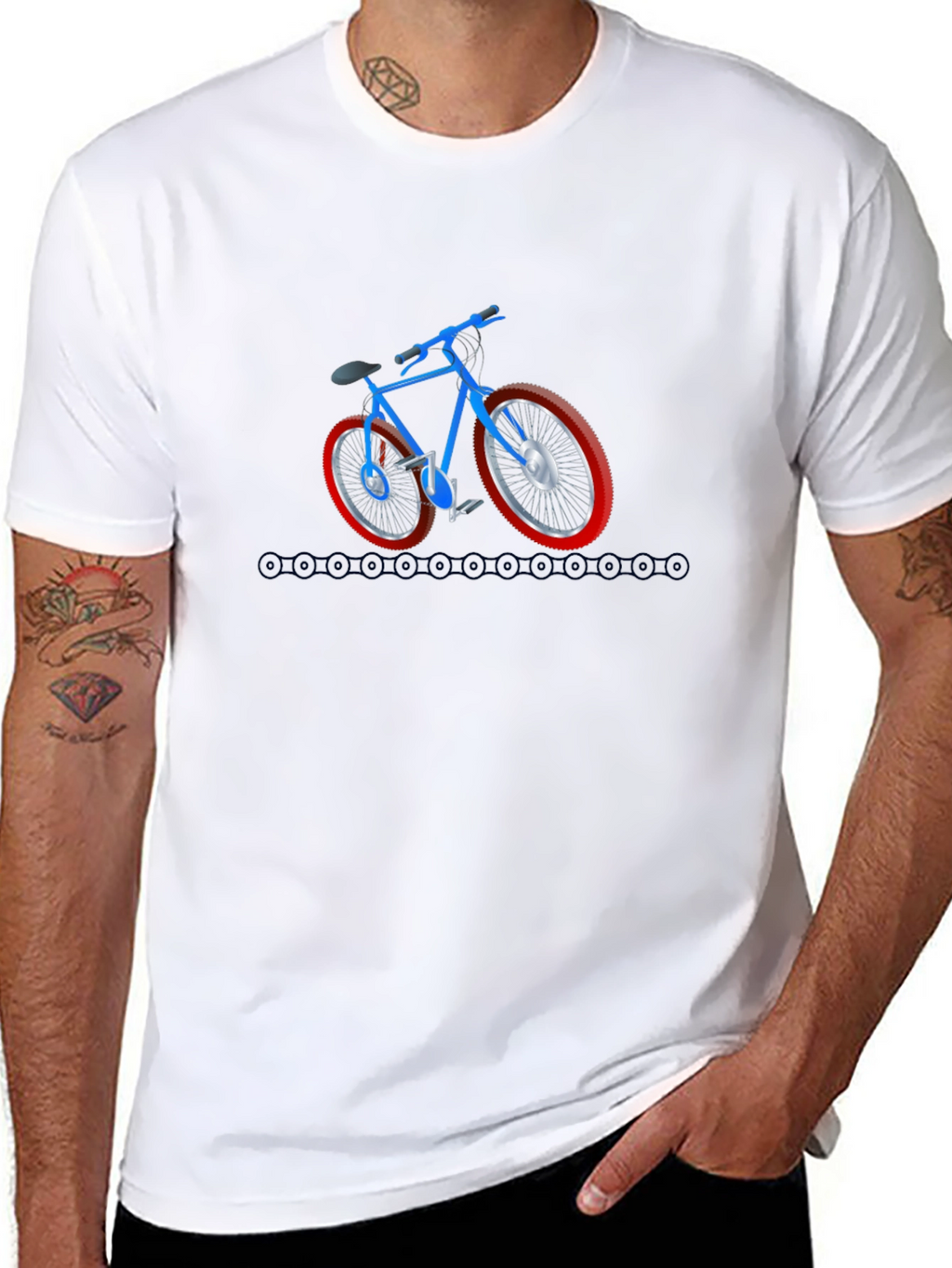 Cool Bicycle Graphic Tee - Black Cotton