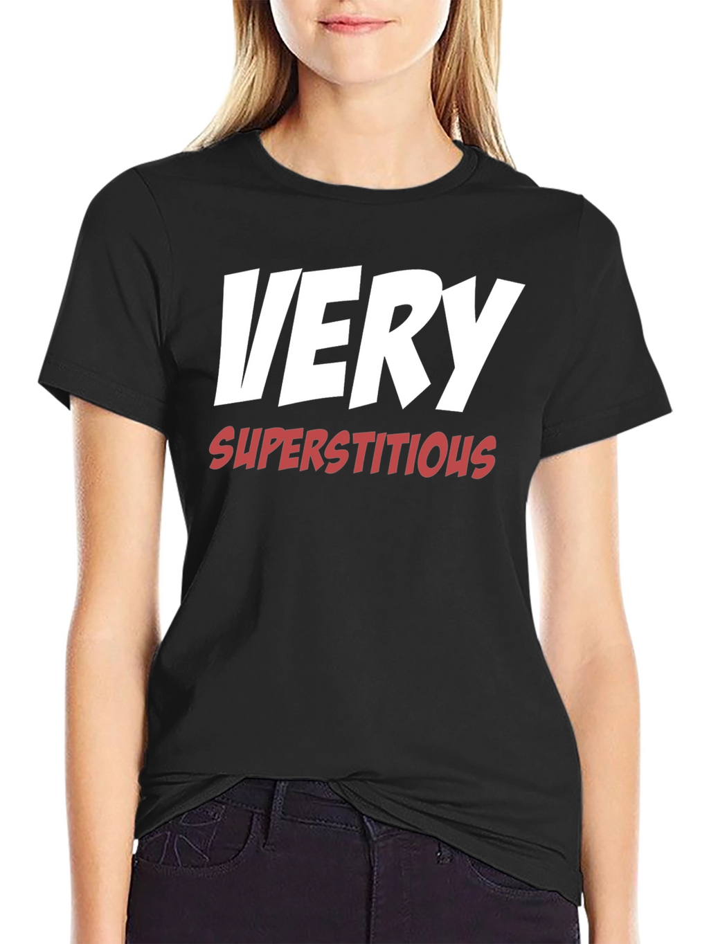 Very Superstitious T-Shirt - Black Cotton Blend