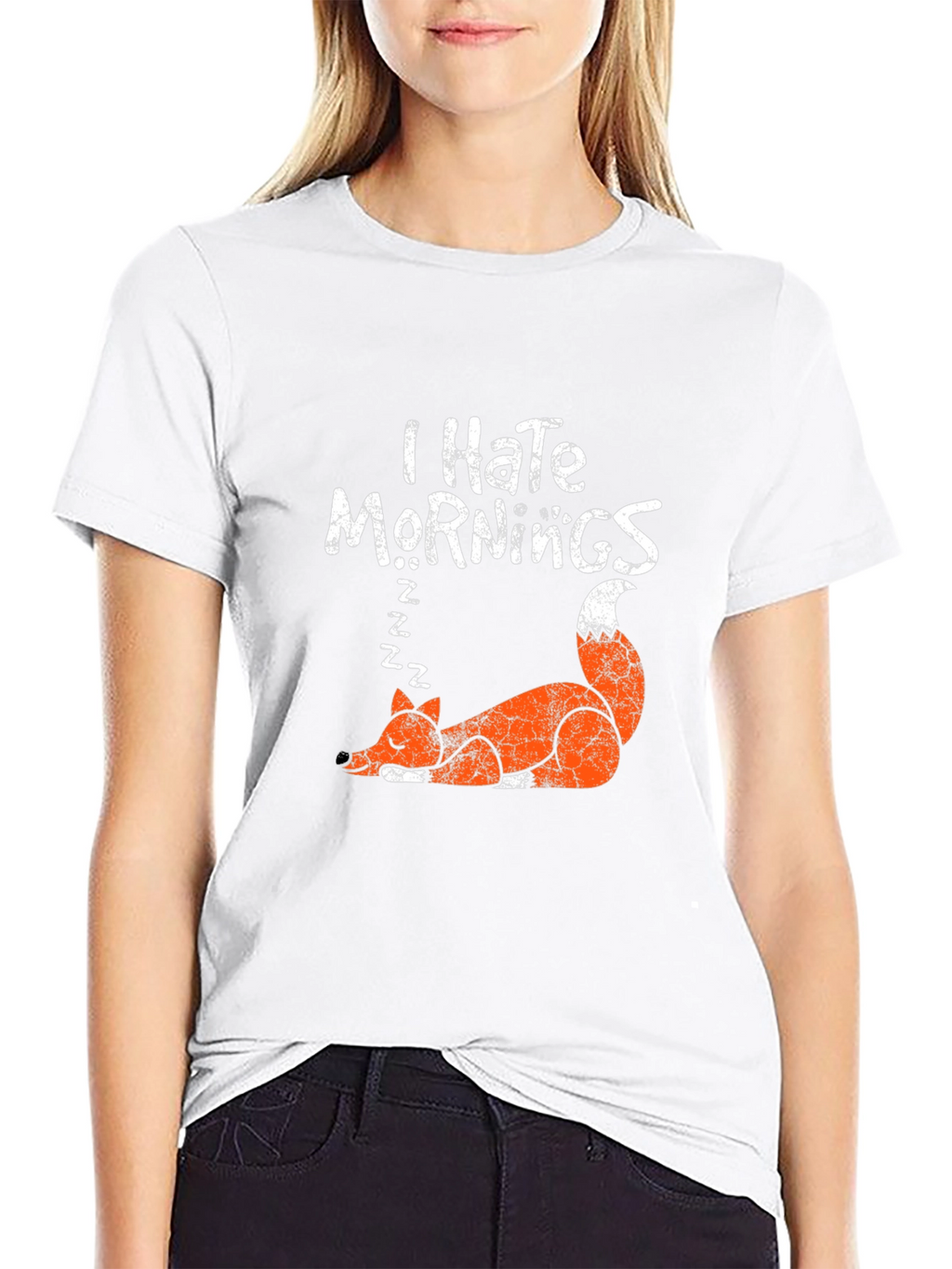 I Hate Mornings Fox Graphic T-Shirt