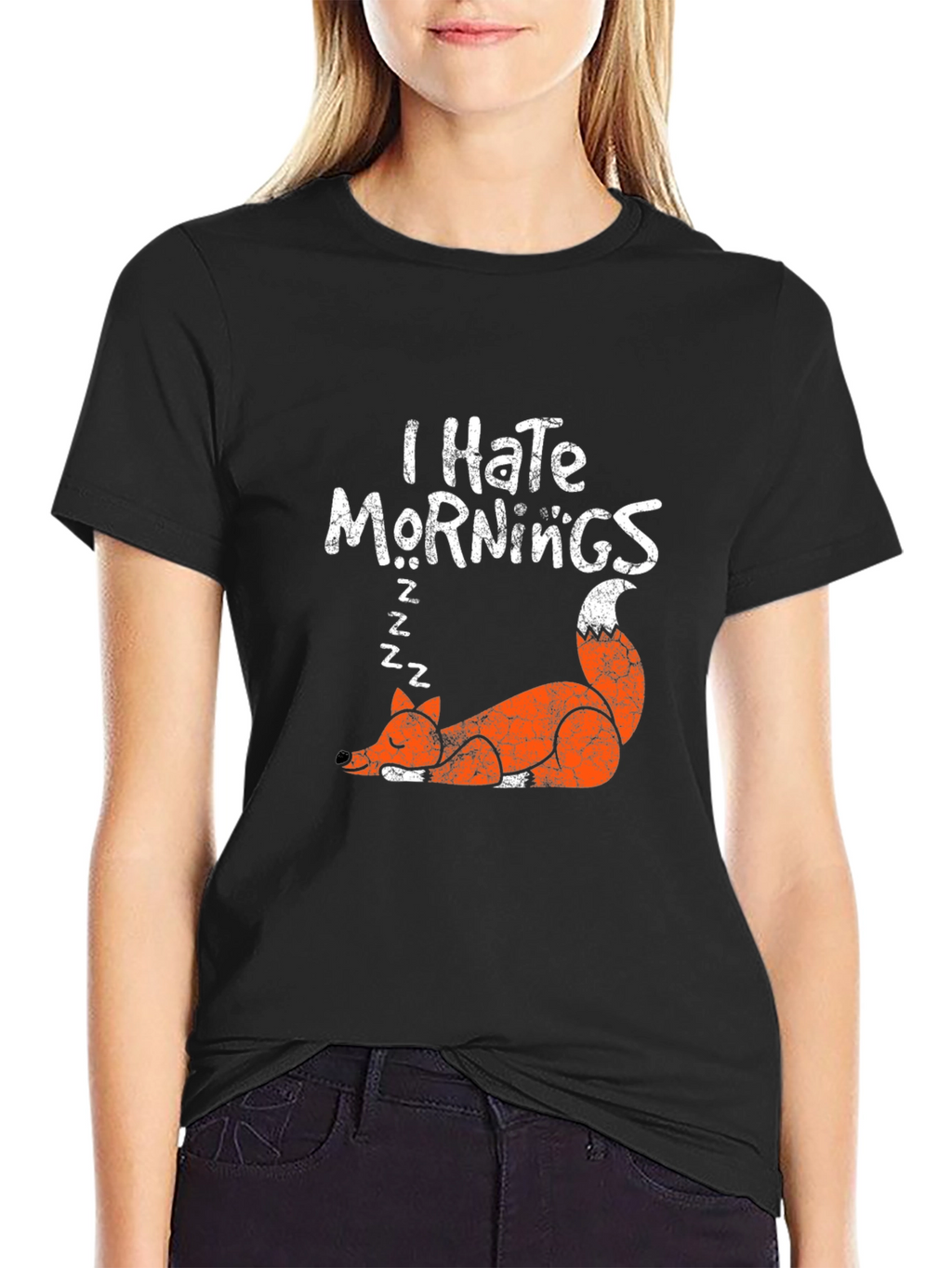 I Hate Mornings Fox Graphic T-Shirt