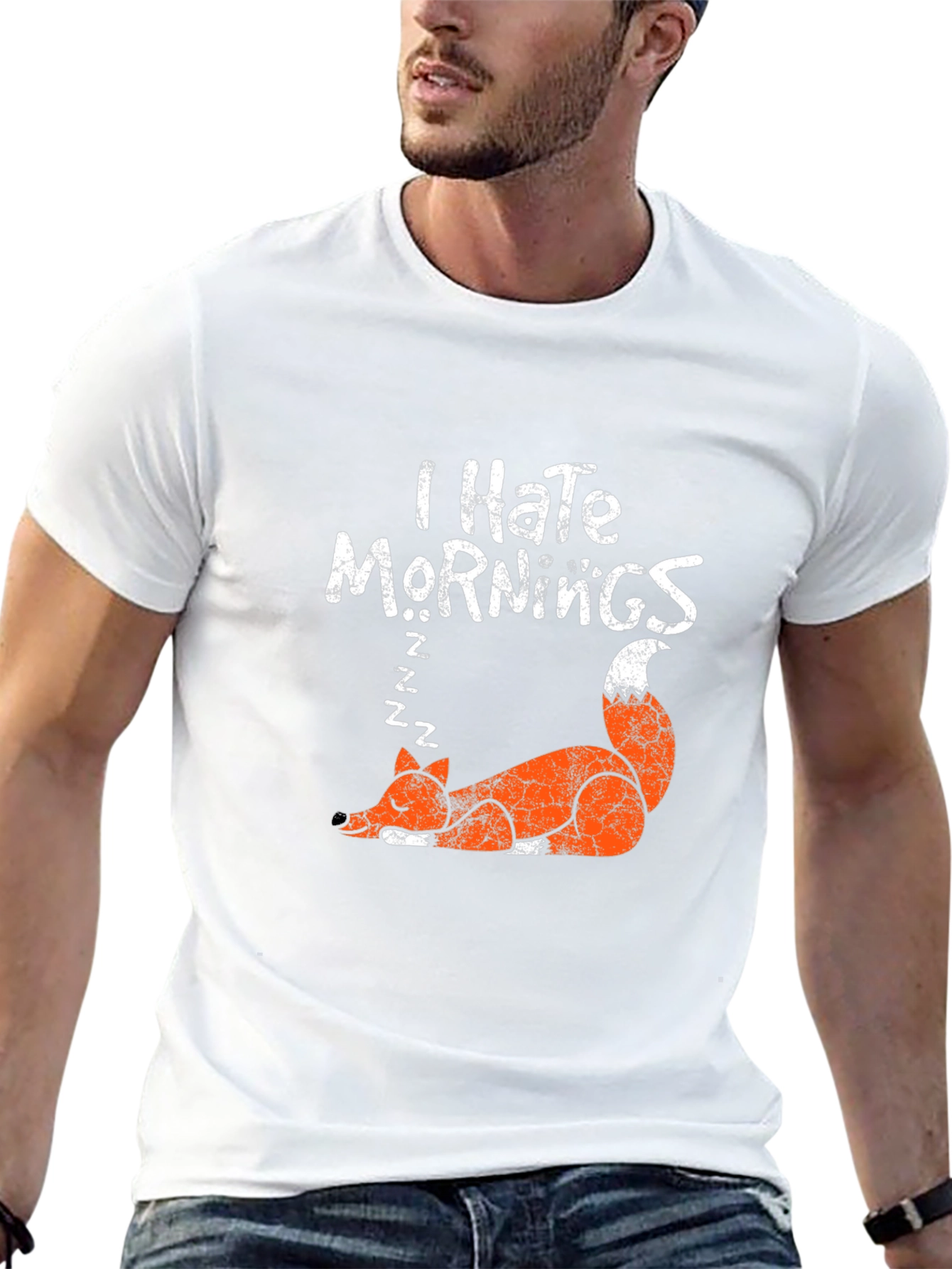 I Hate Mornings Fox Graphic T-Shirt