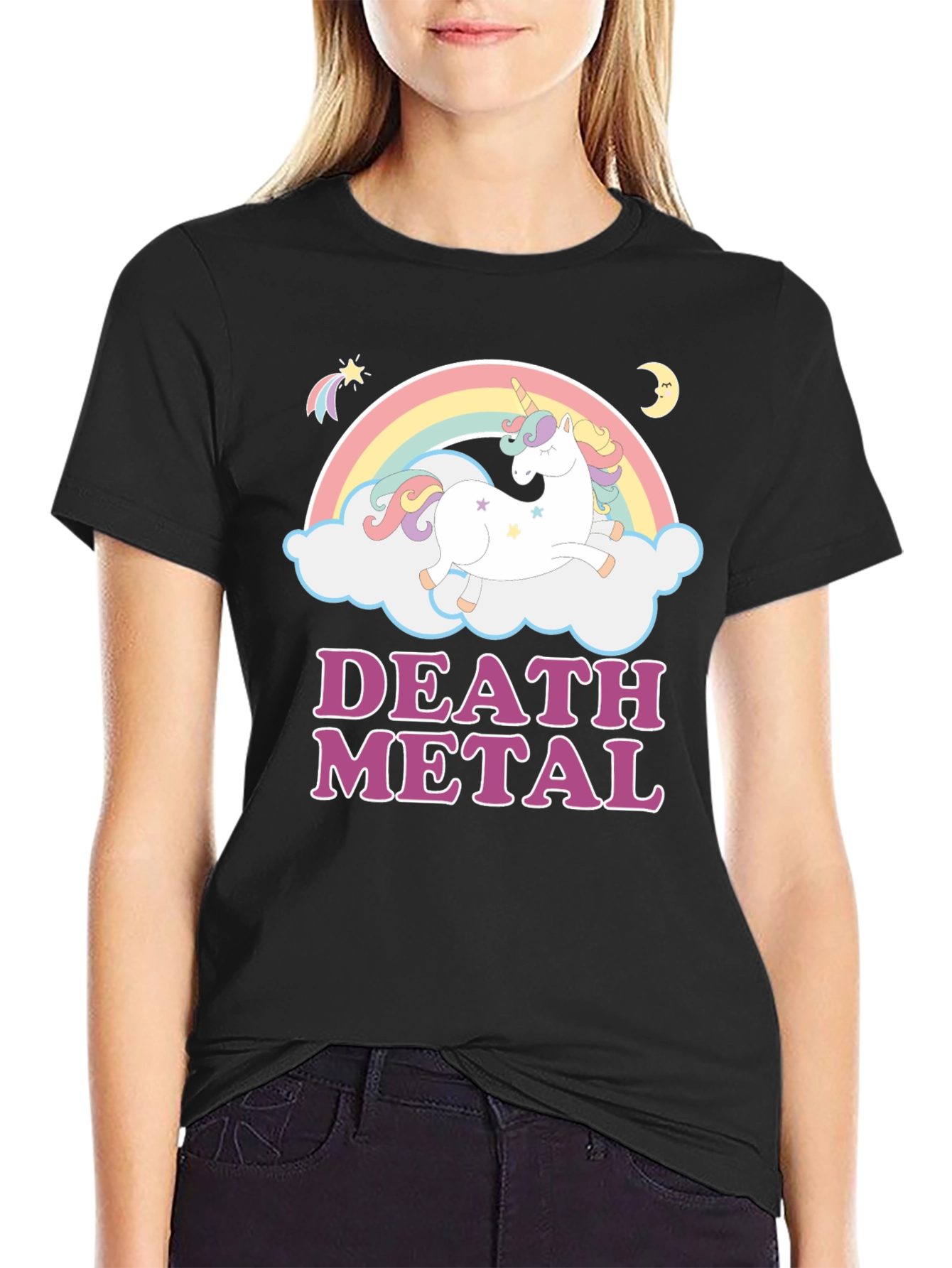 Unicorn Death Metal T-Shirt - Black Cotton Tee