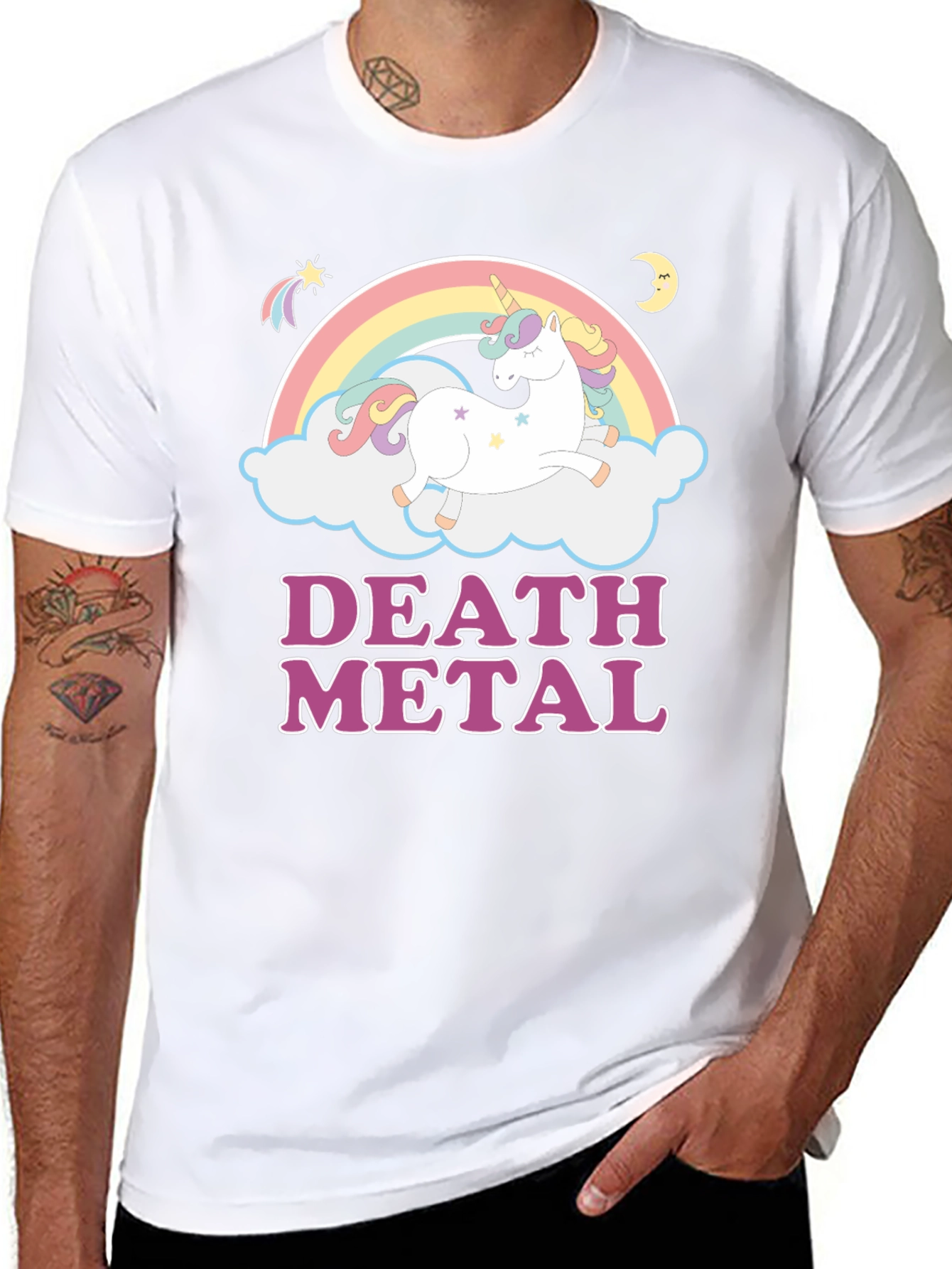 Unicorn Death Metal T-Shirt - Black Cotton Tee