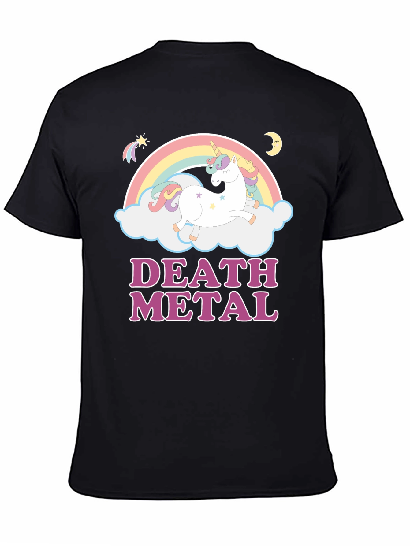 Unicorn Death Metal T-Shirt - Black Cotton Tee